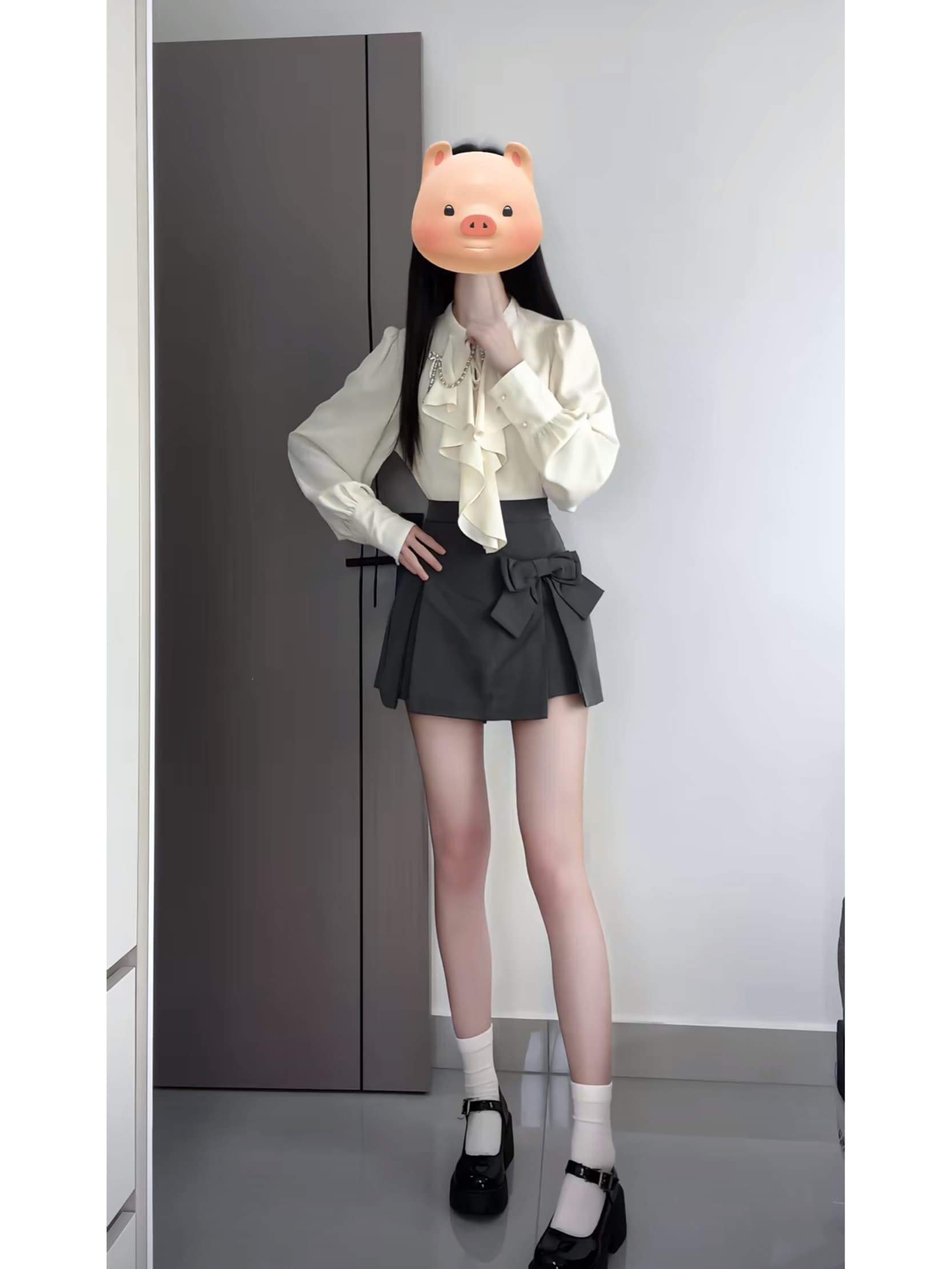 수 있습니다. 소금 수 있습니다. 달콤한 달콤한 매운맛 순수한 욕망 비즈니스웨어 품격 여신 팬 셔츠 치마바지 투피스 슈트 상세 이미지 3