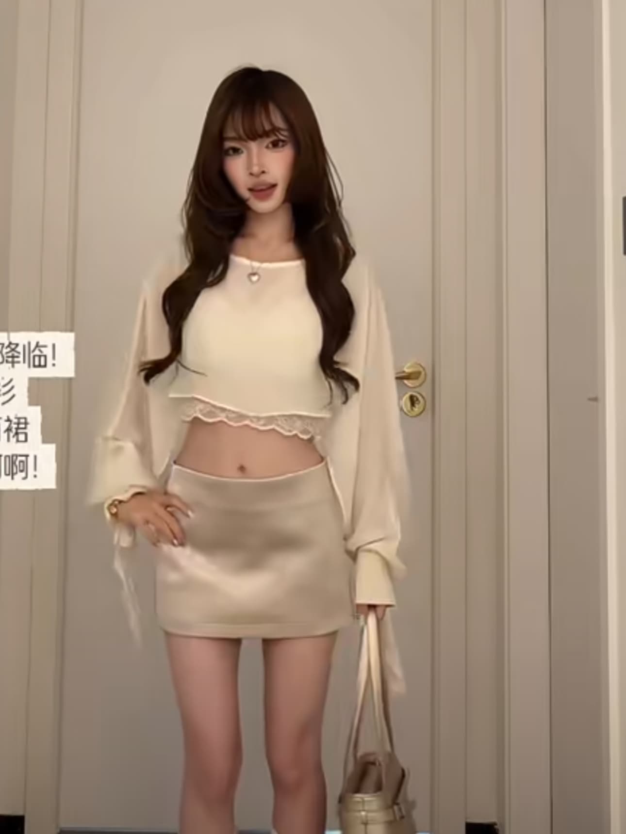 순수한 욕망 핫걸 세트 여성 조기 가을 작은 키 품격 아름다운 블라우스 슬립 맨위 타이트 스커트 반신 짧은 치마 상세 이미지 4