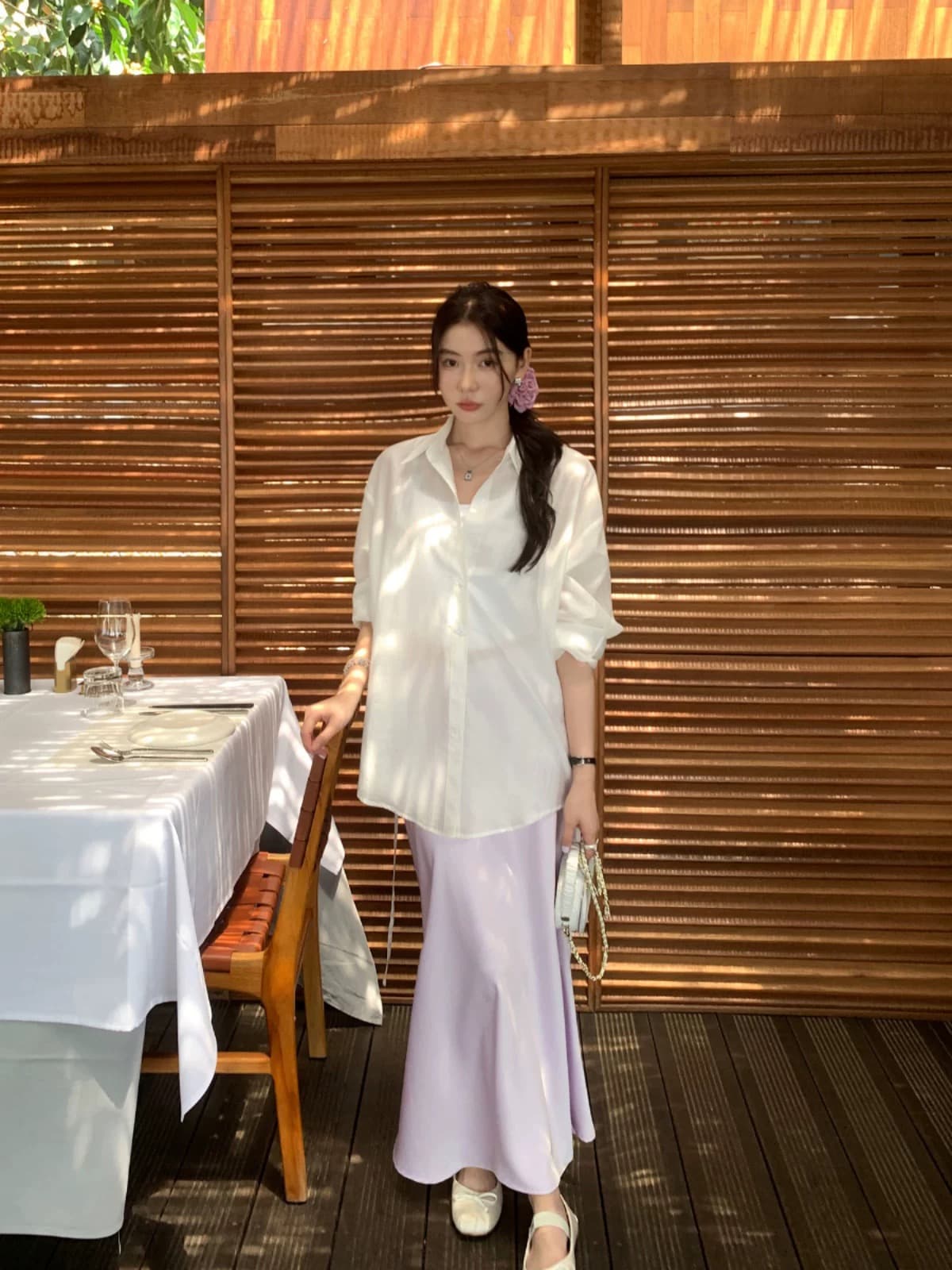 pusumede 프랑스식 고급 센스 새틴 반신 스커트 여성 롱 코트 하이웨이스트 한 마디 도루 센스 품격 타이트 스커트 인어 꼬리 스커트 상세 이미지 5