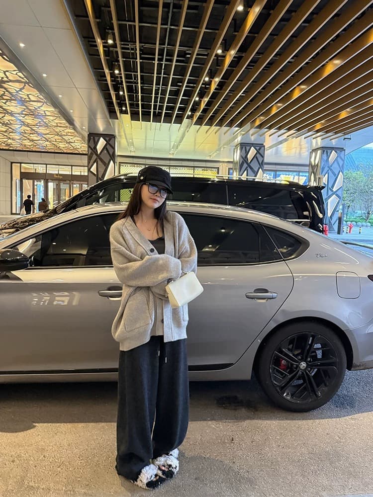 superniniyy 용암 榛 과일 높음 그램 고밀도 루오 바다 플러시 조밀 센스 두꺼운 느긋한 할머니 바지 와이드 레그 팬츠 상세 이미지 4