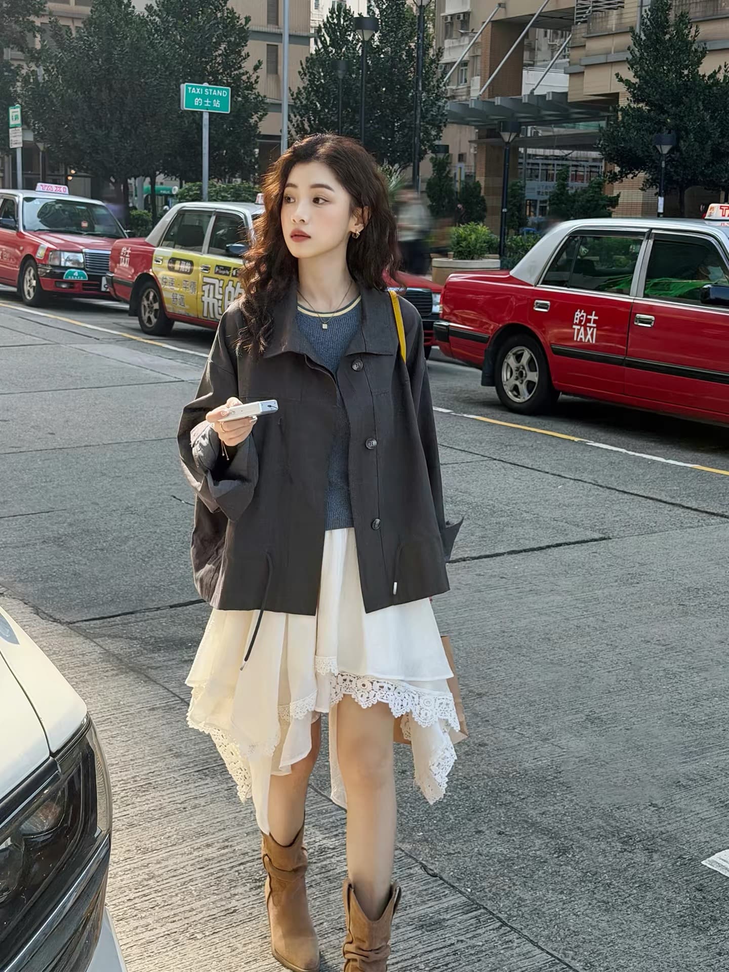 스와 수면 불규칙 레이스 레이스 반신 스커트 2026 봄 새로운 살구 색상 허리밴드 다용도 한 부서 미니 스커트 여성 상세 이미지 5