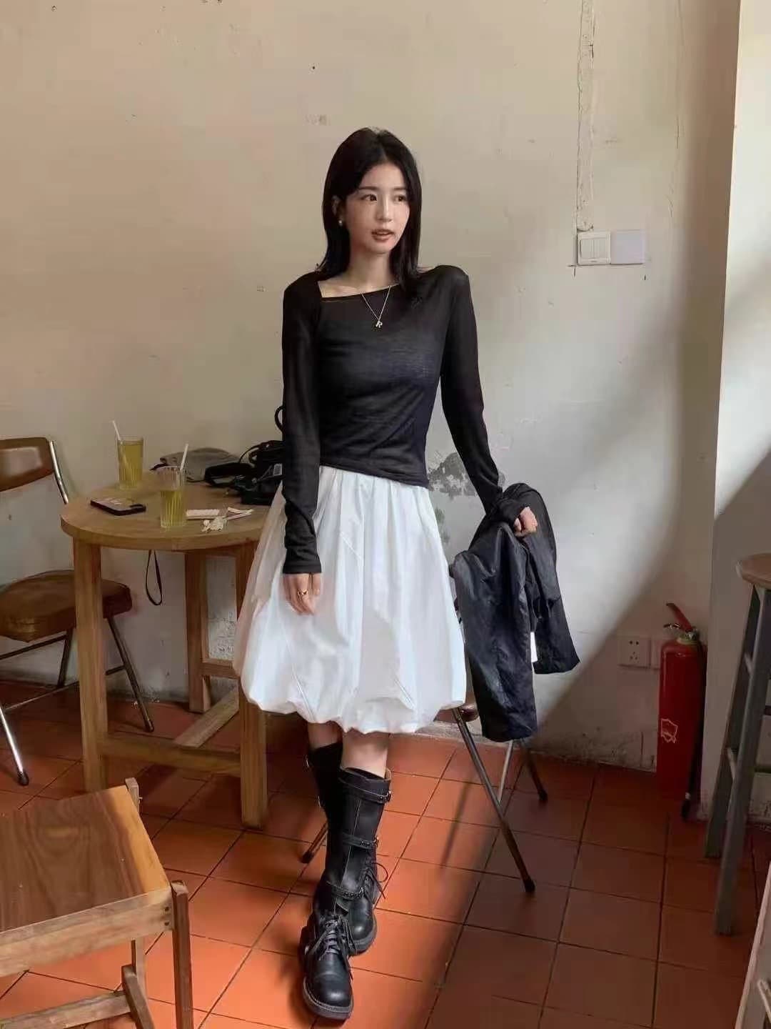 다용도 한 부서 ins 학원 스타일 작은 키 반신 스커트 여름 새로운 중간 길이 표지 넓적 다리 슬림해 보이는 한 마디 짧은 치마 상세 이미지 5