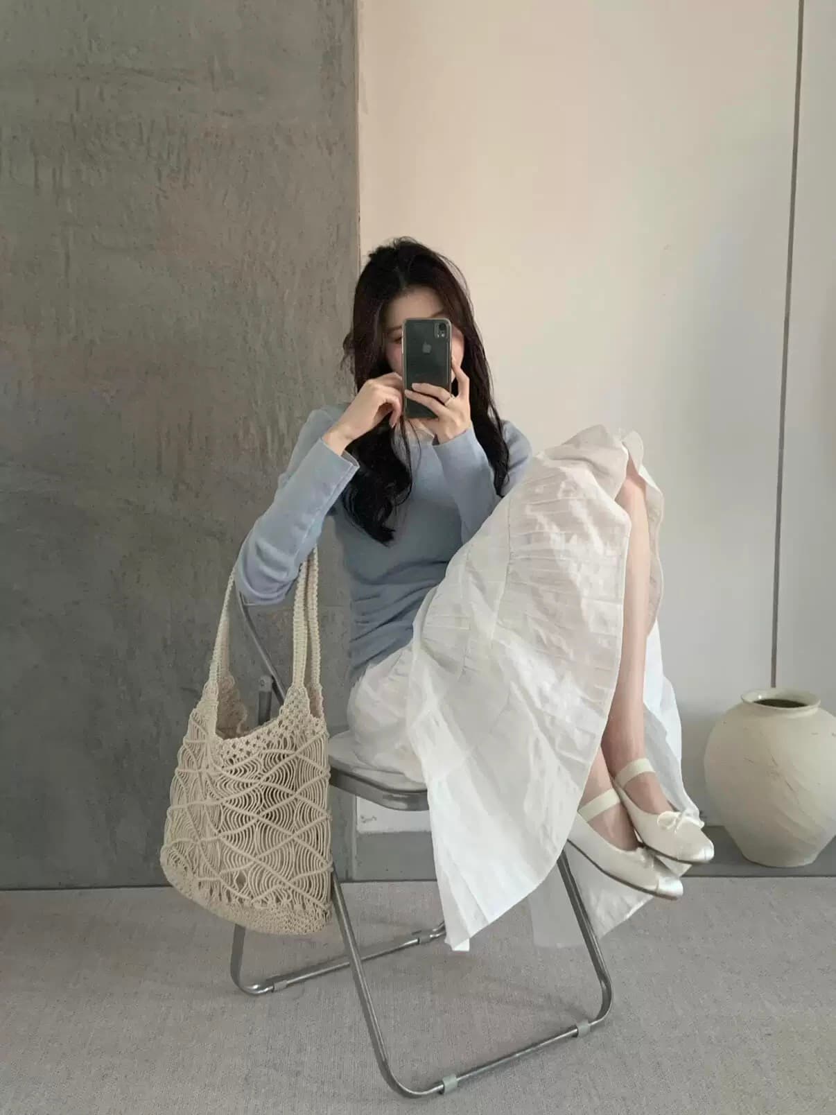 grapestone 포도씨 정통 2026 봄 새로운 플리츠 표지 넓적 다리 달콤함 다용도 허리밴드 반신 스커트 여성 이미지 4