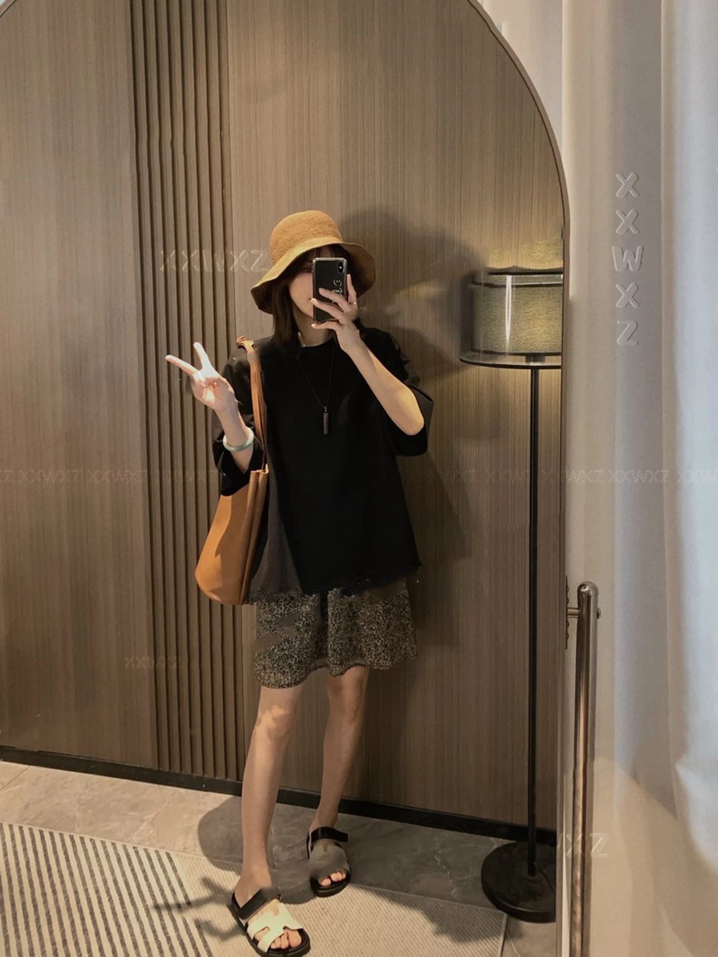 한국 동대문 여름 새로운 캐주얼 레트로 작은 대중 다용도 패션 쉬폰 디스플레이 품격 레오파드 무늬 반신 미니 스커트 상세 이미지 4