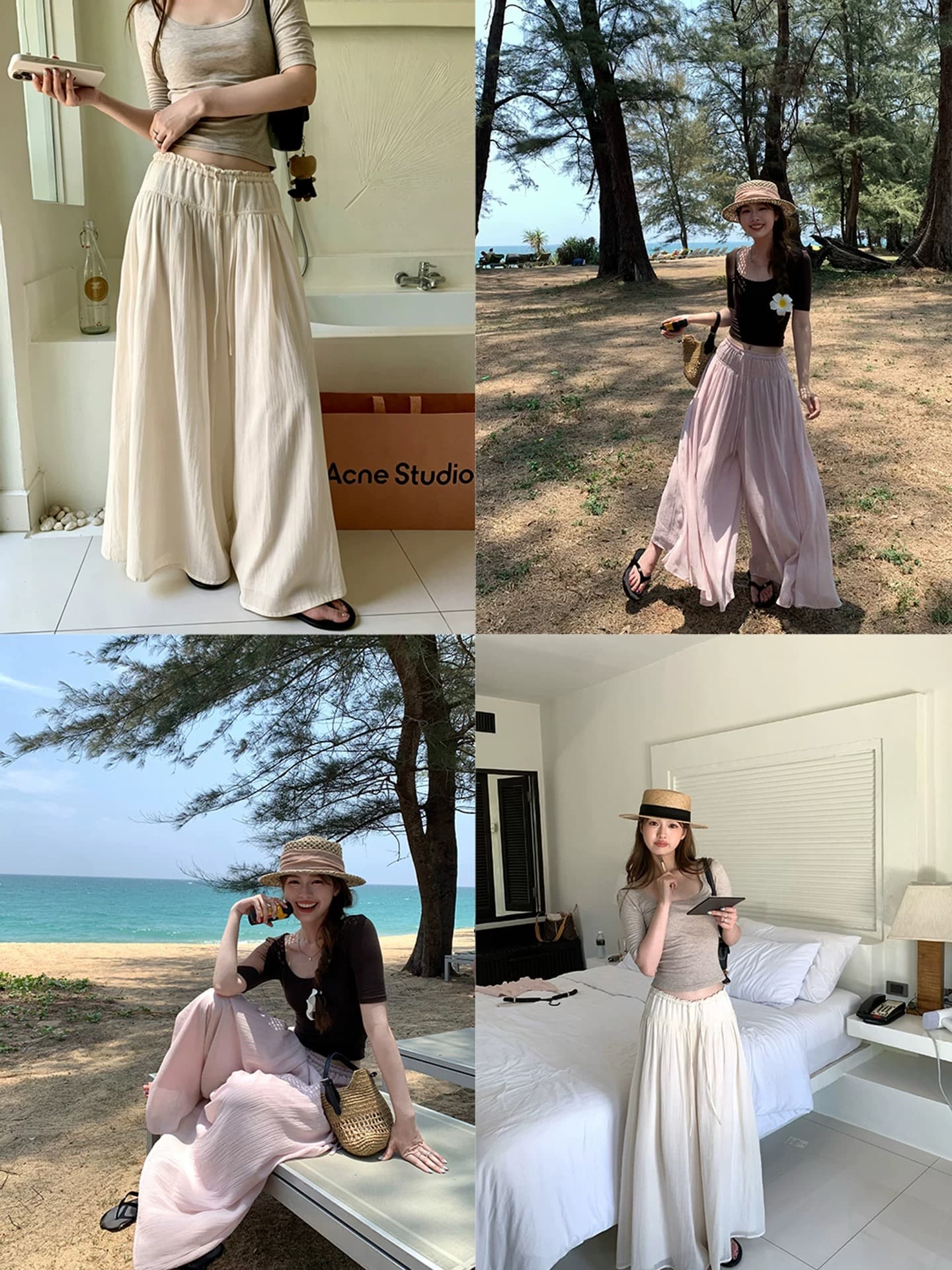 im ~까지 구름 바지 느긋한 도루 가을 센스 치마바지 여성 Xiamu 귀 핀치 Pleat 캐주얼 바지 루즈핏 슬림해 보이는 와이드 레그 팬츠 상세 이미지 7