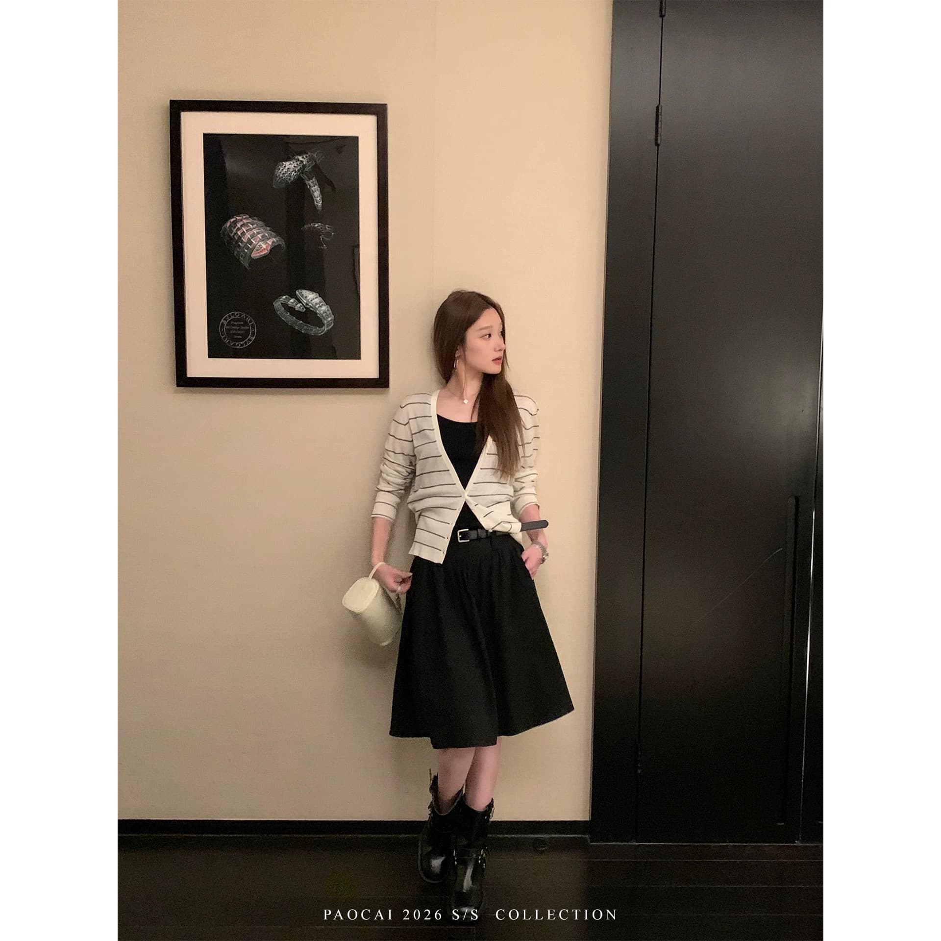 합격 김치 화이트 미니멀리즘 한 마디 미니 스커트 여성 봄 여름 새로운 품격 숙녀 다용도 슬림해 보이는 반신 스커트 상세 이미지 1