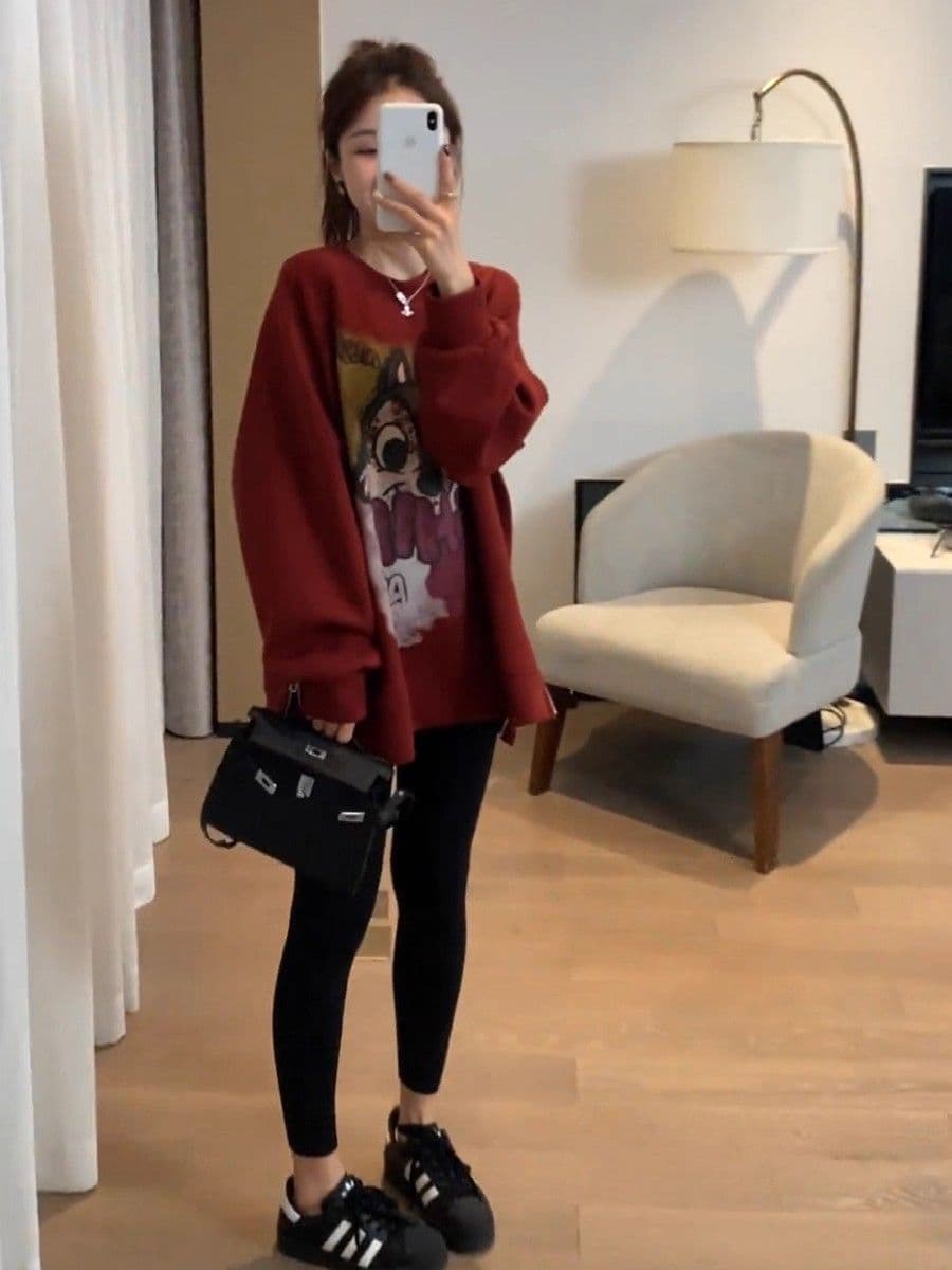 원본 솜씨 유럽 상품 2026 봄 가을 새로운 패션 한국 스타일 후드티 여성 루즈핏 캐주얼 슬림해 보이는 맨위 트렌디 상세 이미지 6