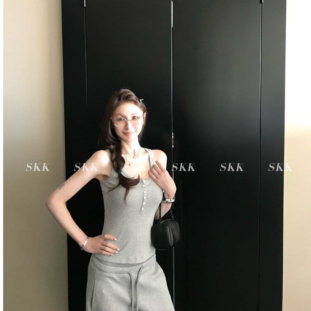 단어 아름다움 뒤로 u 칼라 캐미솔 2026 봄 여름 핫걸 몸매 가꾸기 민소매 맨위 이미지 5