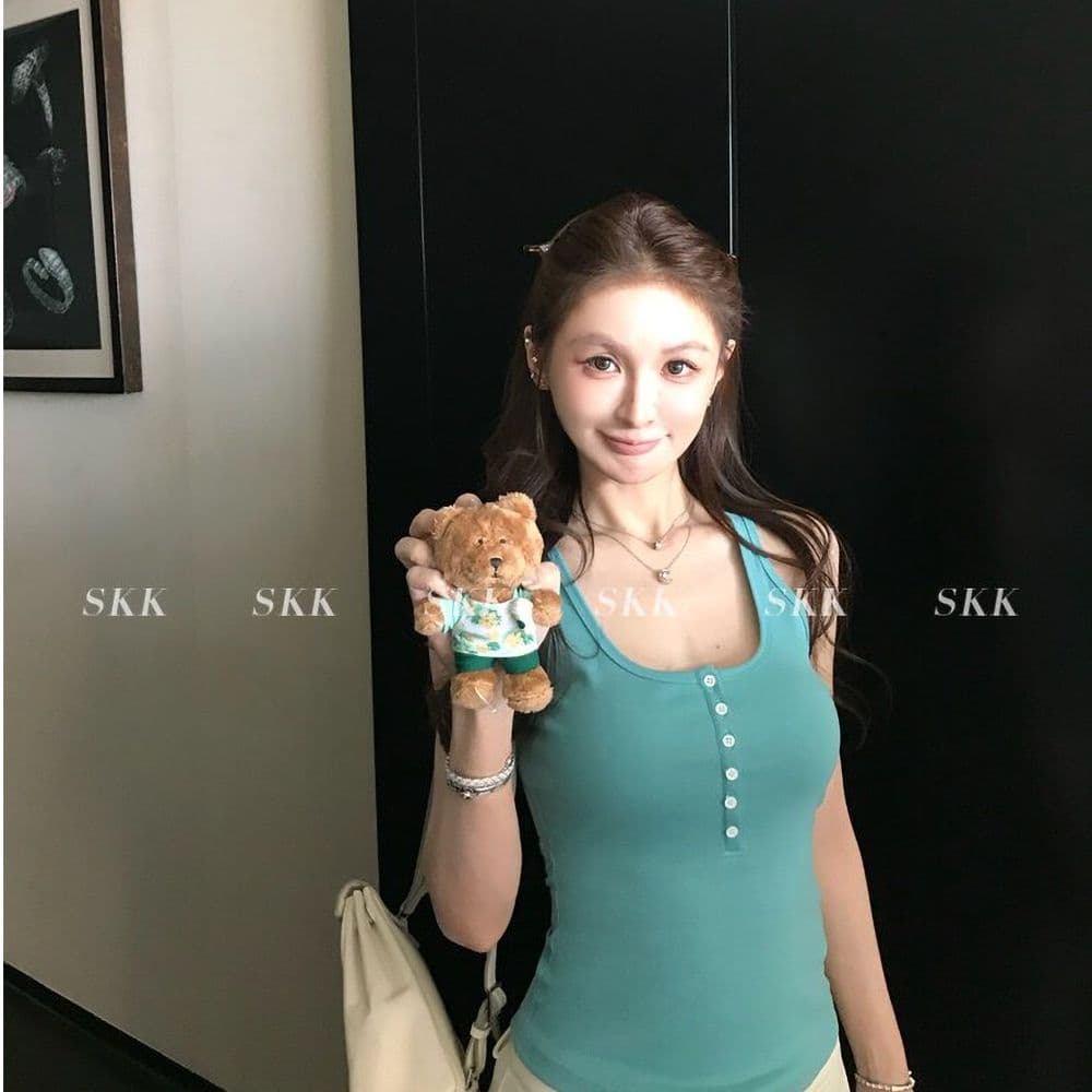 단어 아름다움 뒤로 u 칼라 캐미솔 2026 봄 여름 핫걸 몸매 가꾸기 민소매 맨위
