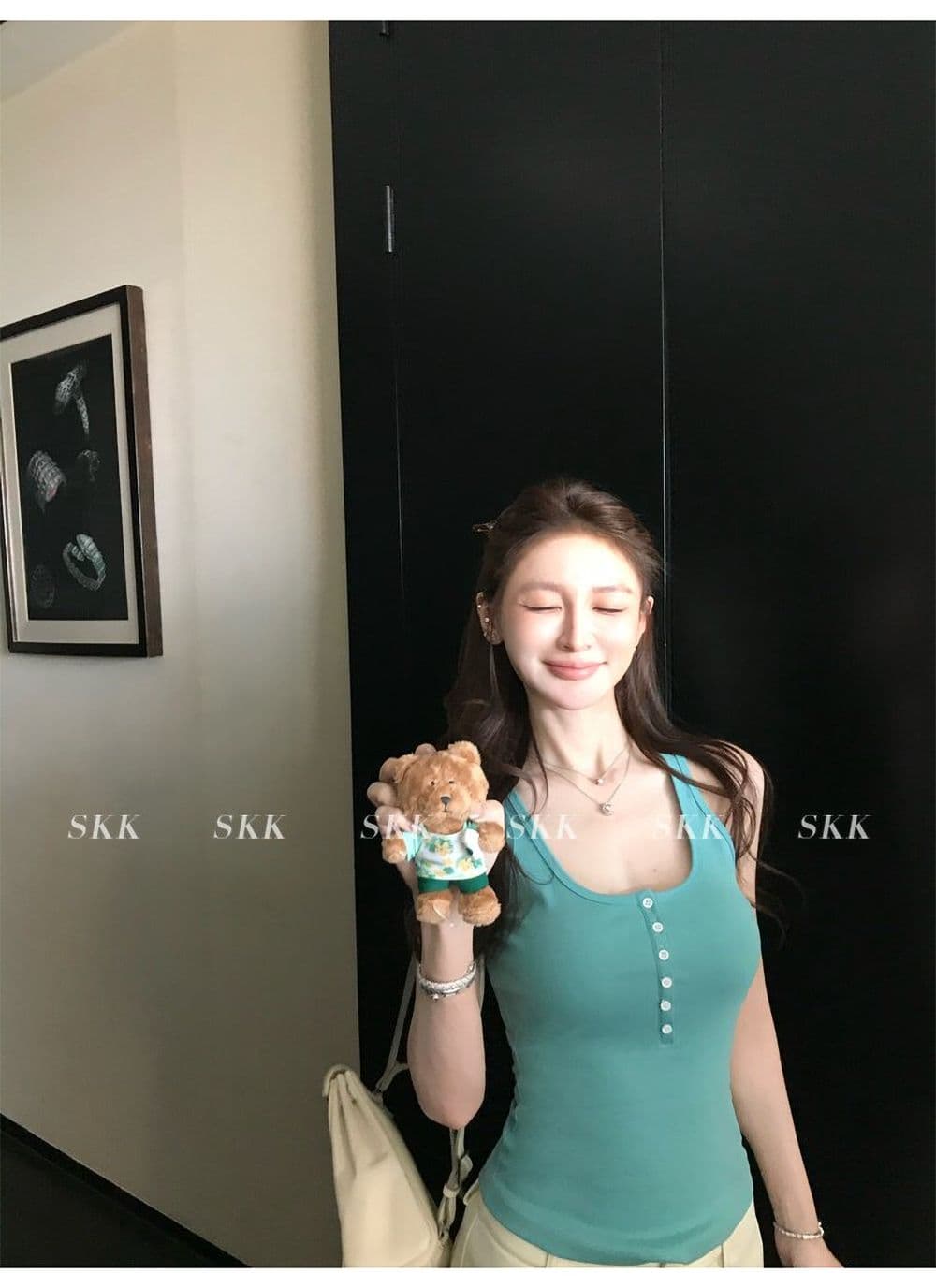 단어 아름다움 뒤로 u 칼라 캐미솔 2026 봄 여름 핫걸 몸매 가꾸기 민소매 맨위 상세 이미지 7