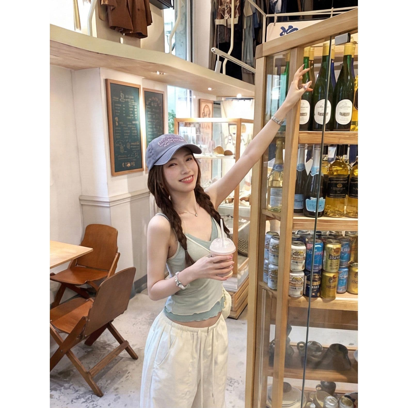 코코아 인사이드 미스 2026 여름 새로운 순수한 욕망 핫걸 분위기 센스 페이크 레이어드 레이스 캐미솔 맨위 이미지 4