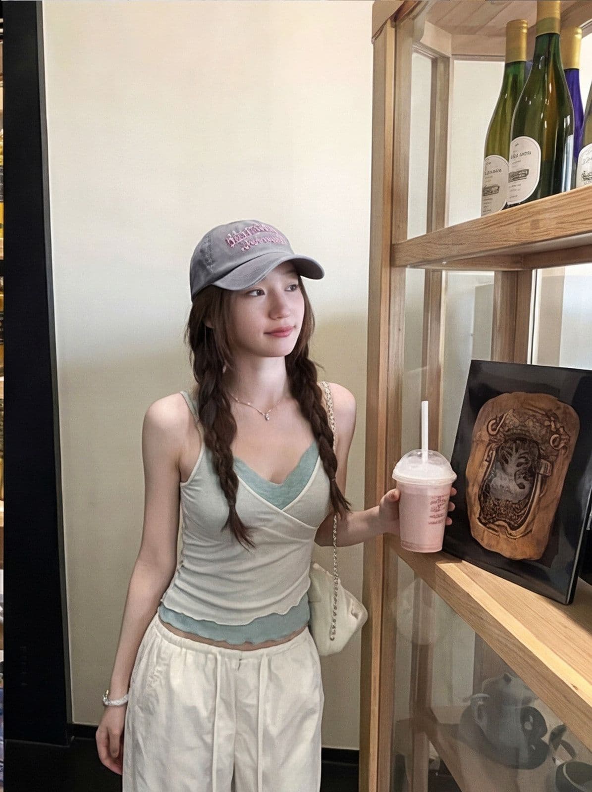코코아 인사이드 미스 2026 여름 새로운 순수한 욕망 핫걸 분위기 센스 페이크 레이어드 레이스 캐미솔 맨위 상세 이미지 4