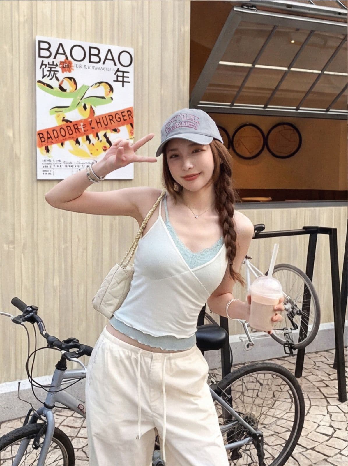 코코아 인사이드 미스 2026 여름 새로운 순수한 욕망 핫걸 분위기 센스 페이크 레이어드 레이스 캐미솔 맨위 상세 이미지 10