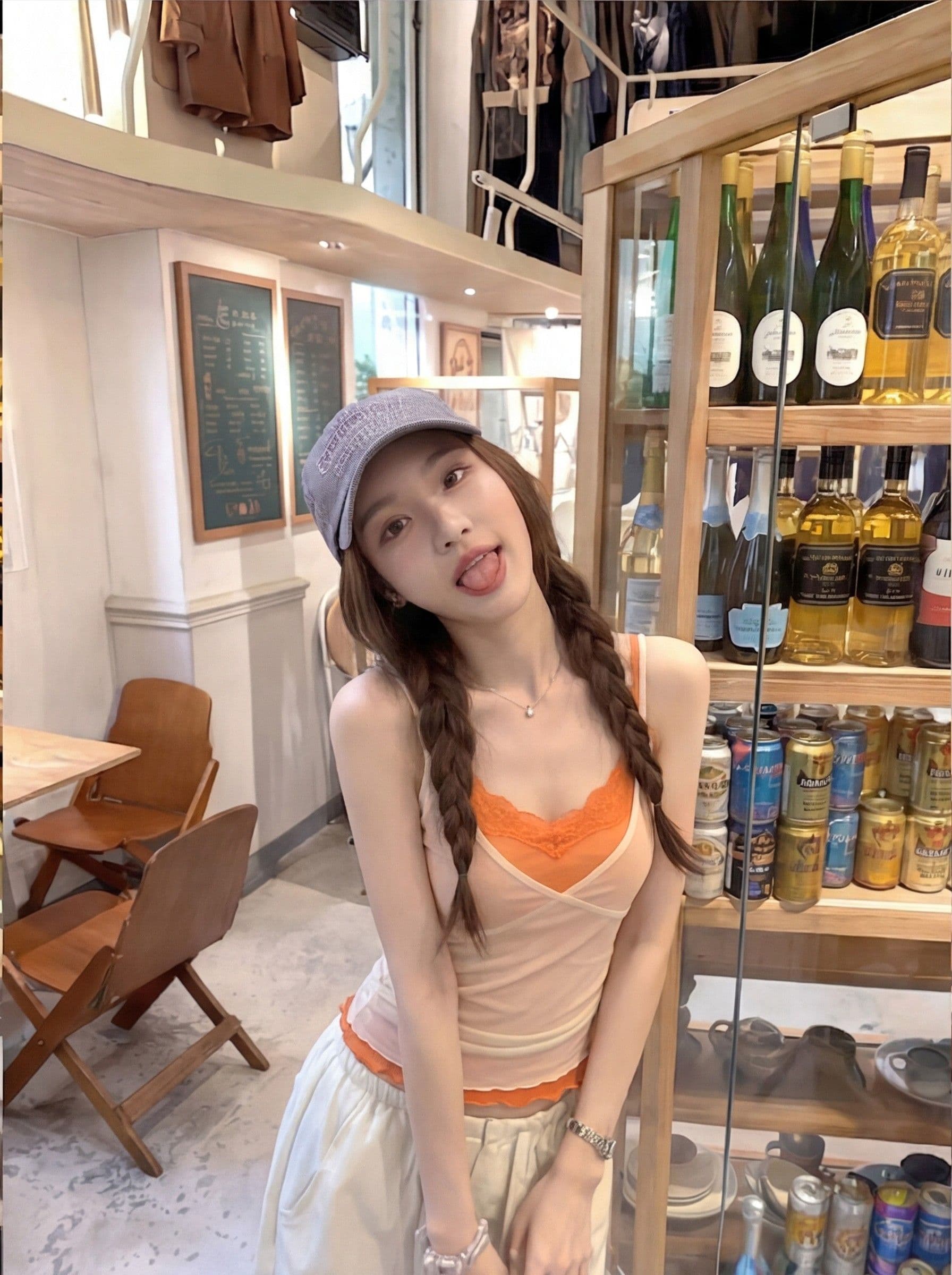 코코아 인사이드 미스 2026 여름 새로운 순수한 욕망 핫걸 분위기 센스 페이크 레이어드 레이스 캐미솔 맨위 상세 이미지 12