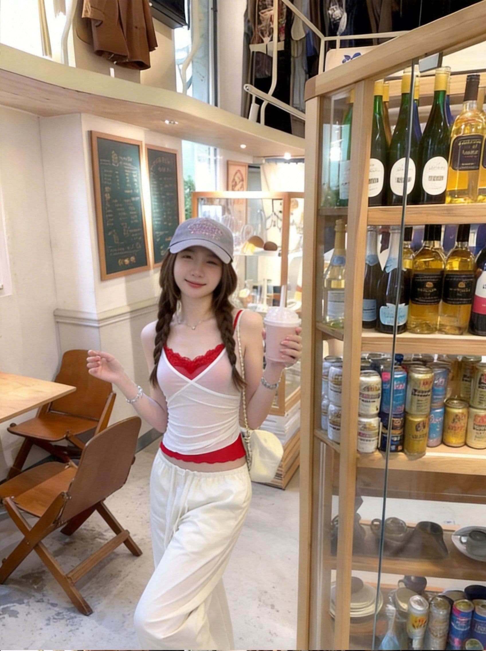 코코아 인사이드 미스 2026 여름 새로운 순수한 욕망 핫걸 분위기 센스 페이크 레이어드 레이스 캐미솔 맨위 상세 이미지 22