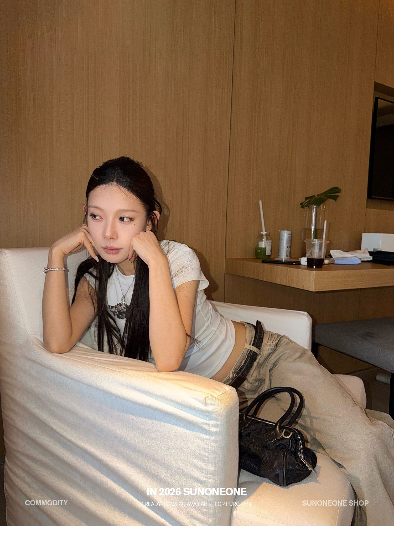210 그램 40 좋은 면 1 1 허리 수축 라운드 넥 디자인 센스 알파벳 프린트 반팔 티셔츠 여성 봄 맨위 상세 이미지 14