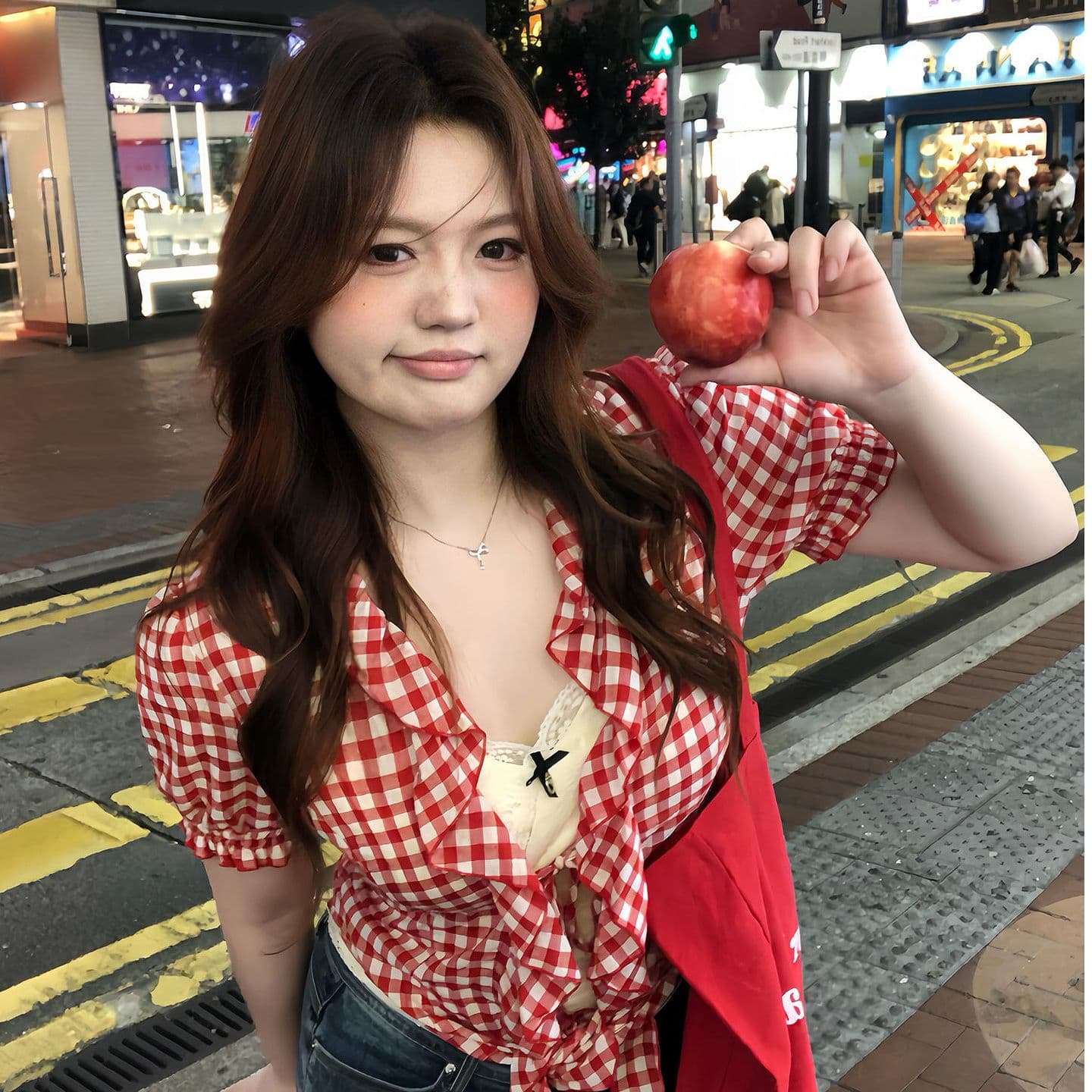 아메리칸 바람 체크무늬 밑단 레이스업 여성 셔츠 여름 새로운 표지 고기 슬림해 보이는 작은 대중 디자인 맨위 이미지 4