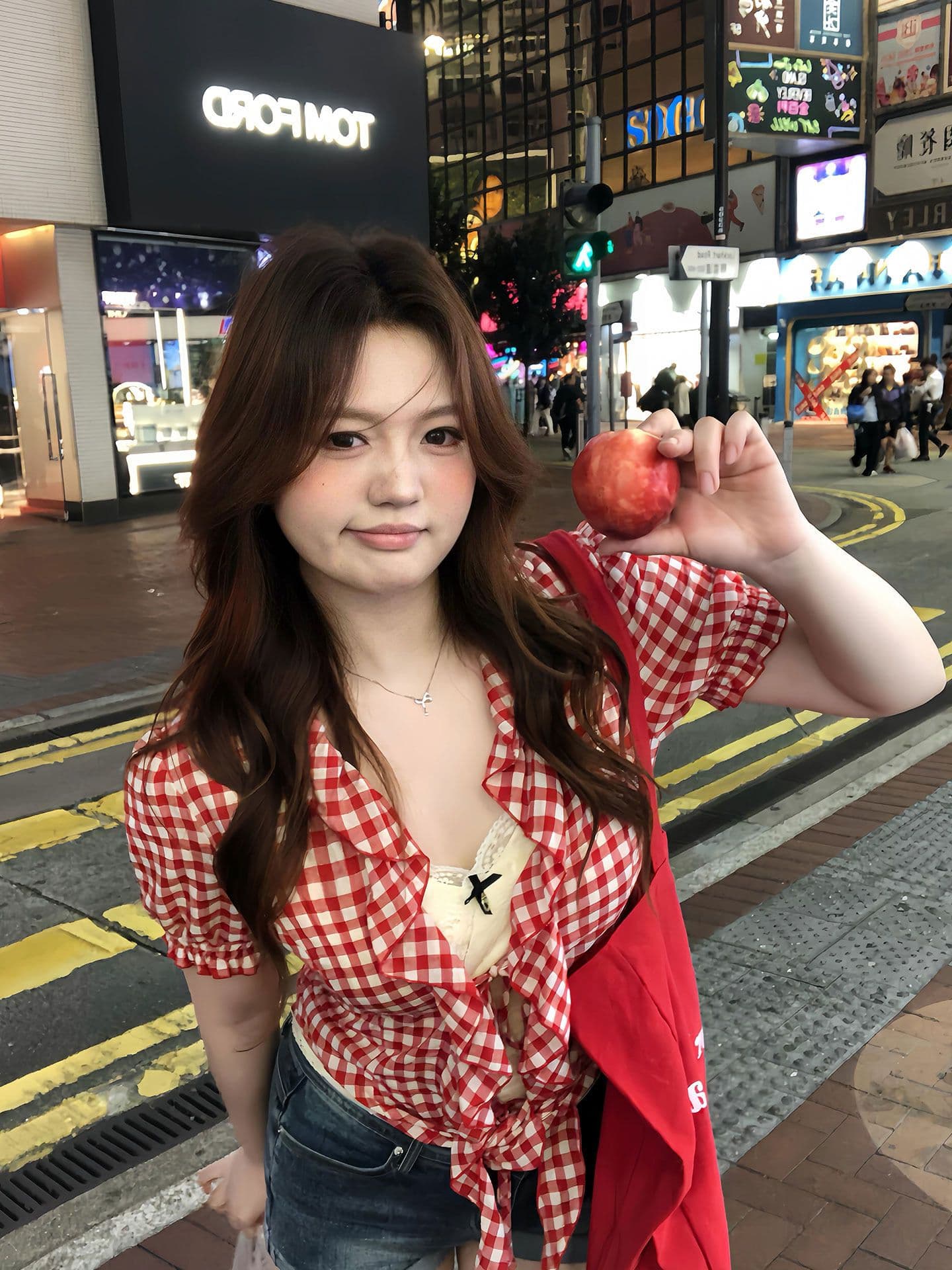 아메리칸 바람 체크무늬 밑단 레이스업 여성 셔츠 여름 새로운 표지 고기 슬림해 보이는 작은 대중 디자인 맨위 상세 이미지 3