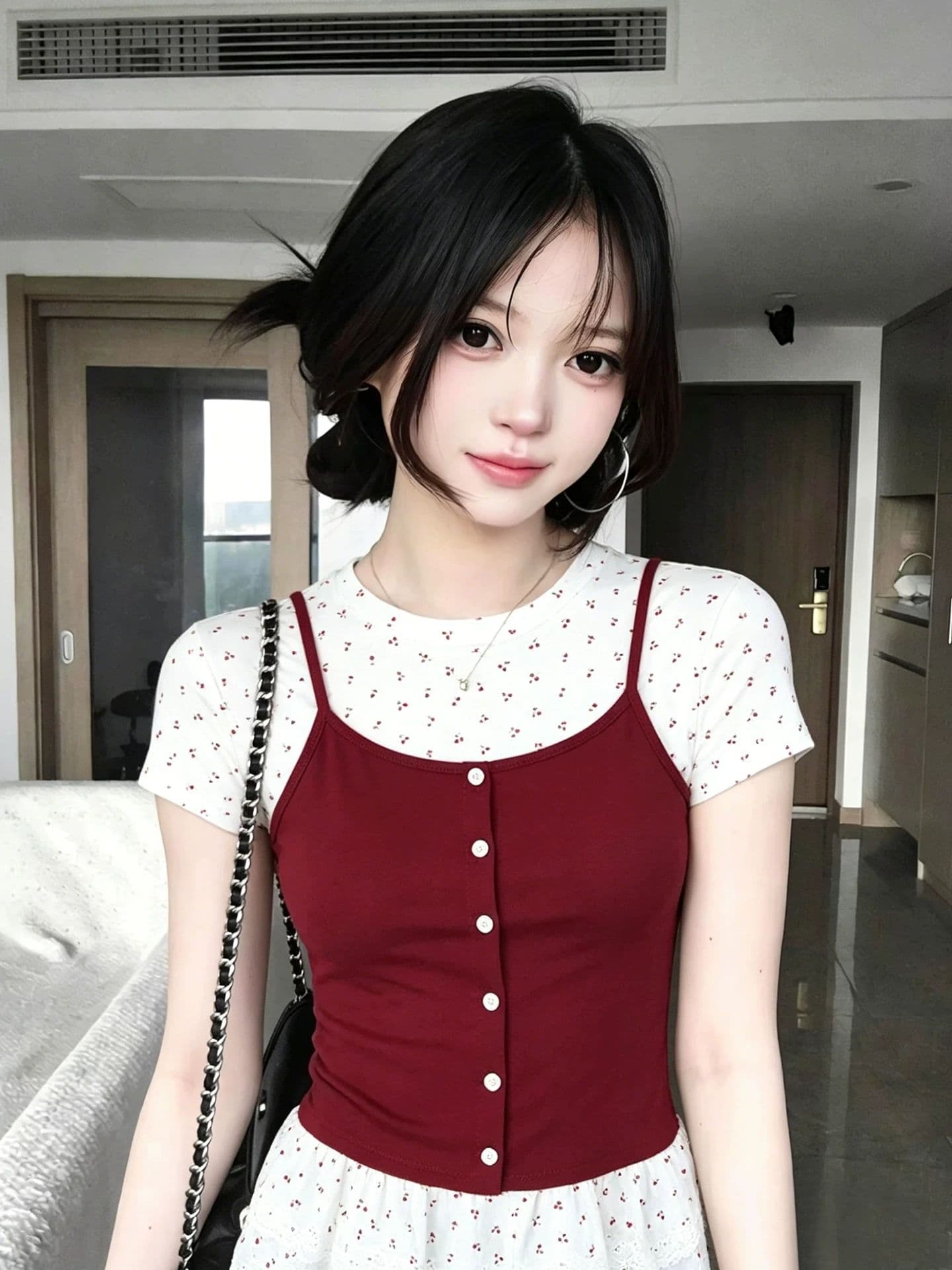 사람들 면 260 그램 빅 사이즈 지방 mm 한 부서 달콤함 페이크 레이어드 반팔 티셔츠 여성 의류 여름 발레 바람 슬림해 보이는 가스 상세 이미지 10