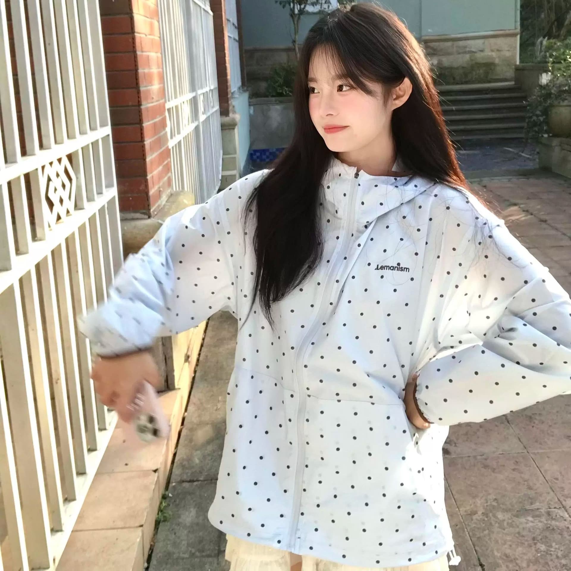 원본 솜씨 원본 천 좋은 품질 여름 새로운 도트 무늬 자외선 차단 의류 이미지 2