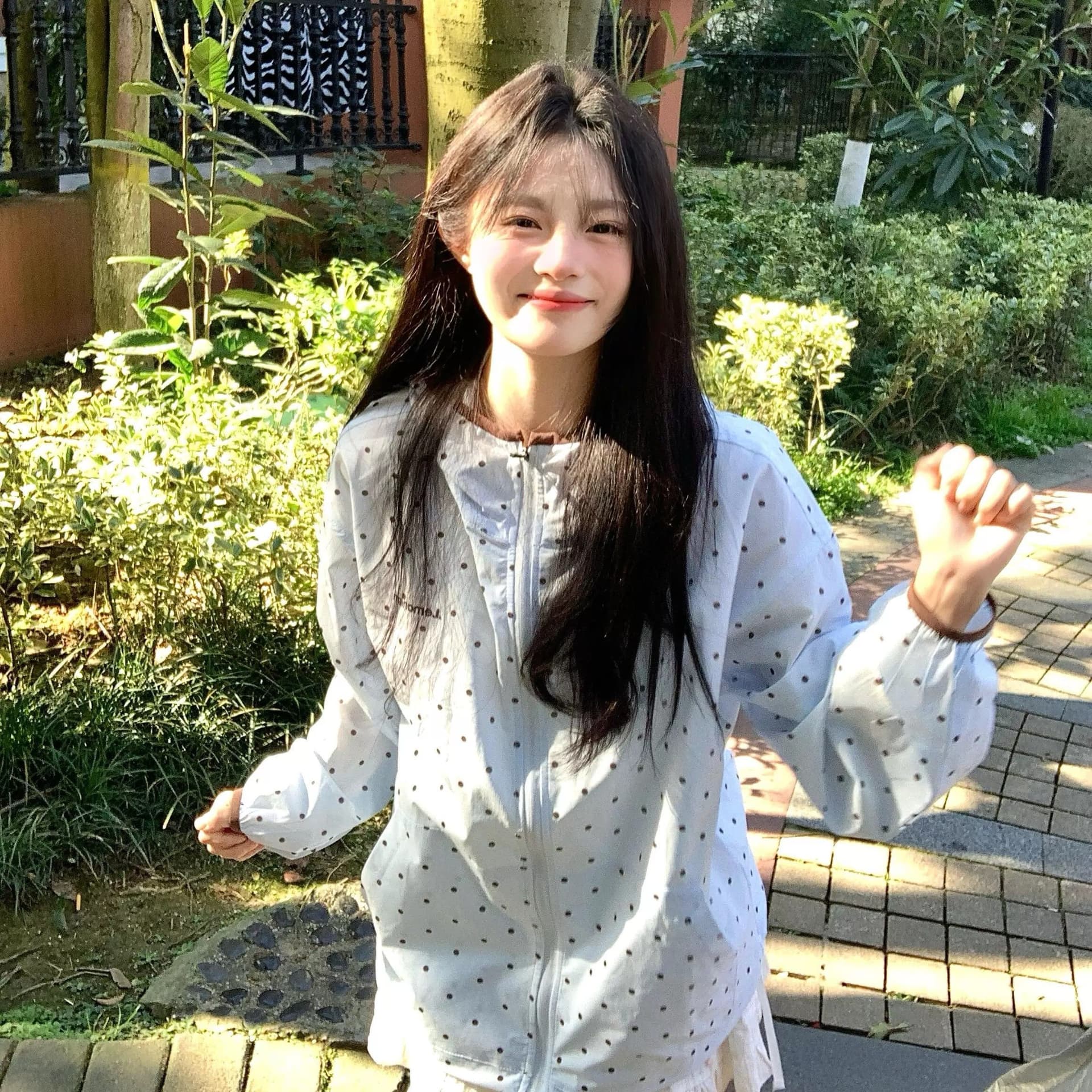원본 솜씨 원본 천 좋은 품질 여름 새로운 도트 무늬 자외선 차단 의류 상세 이미지 9