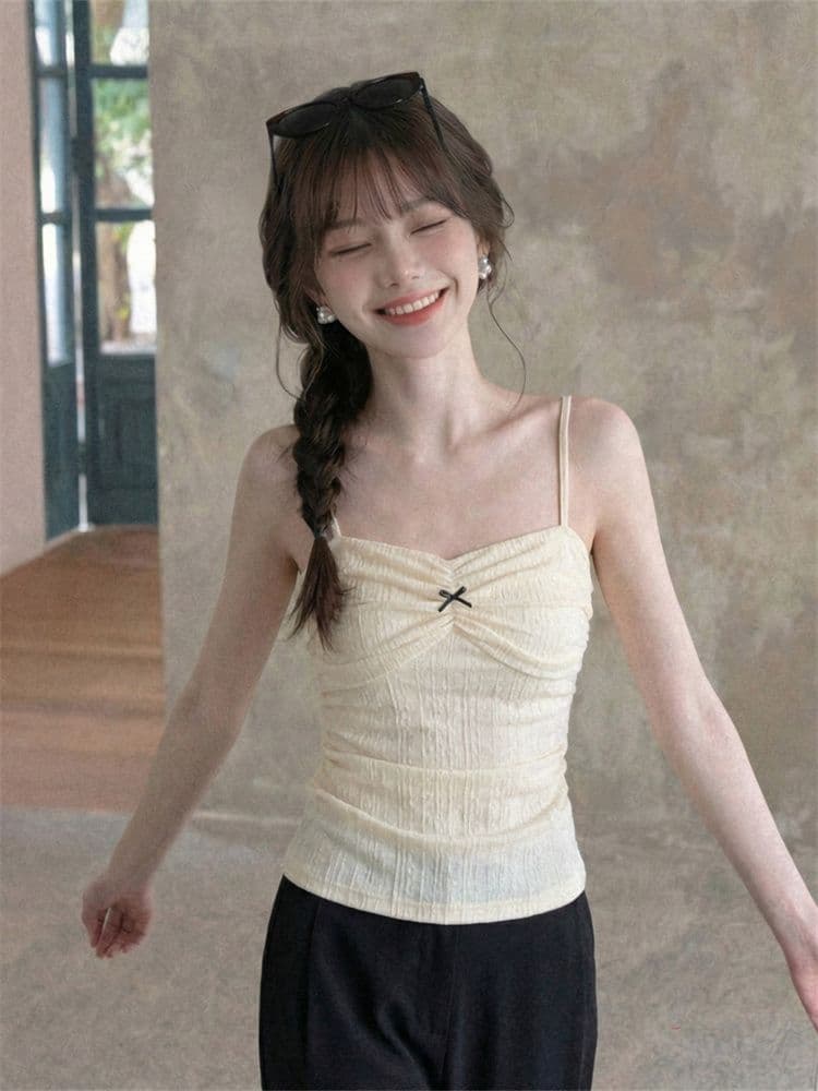 원본 원단 부드러운 달콤함 레이스 캐미솔 여름 슈퍼 잘 생긴 몸매 가꾸기 슬림해 보이는 외부 가져 가라. 품격 맨위 이미지 2