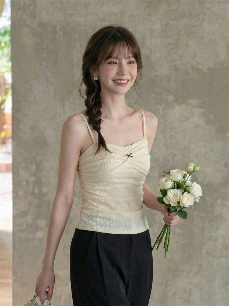 원본 원단 부드러운 달콤함 레이스 캐미솔 여름 슈퍼 잘 생긴 몸매 가꾸기 슬림해 보이는 외부 가져 가라. 품격 맨위 이미지 3