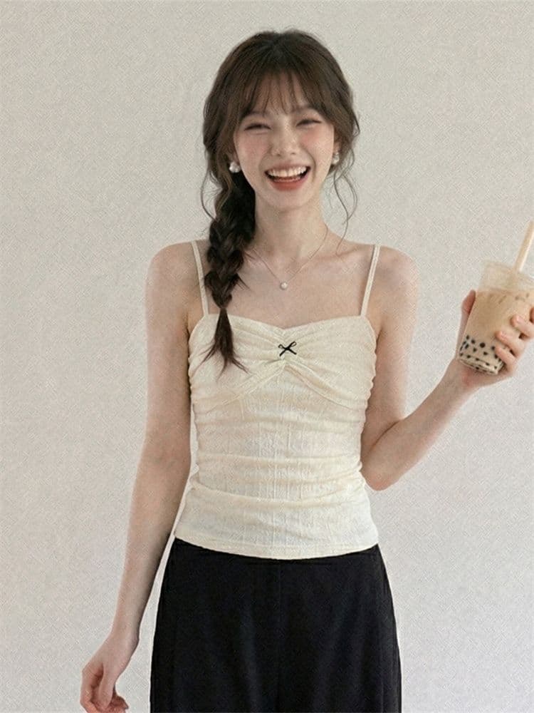 원본 원단 부드러운 달콤함 레이스 캐미솔 여름 슈퍼 잘 생긴 몸매 가꾸기 슬림해 보이는 외부 가져 가라. 품격 맨위 상세 이미지 4