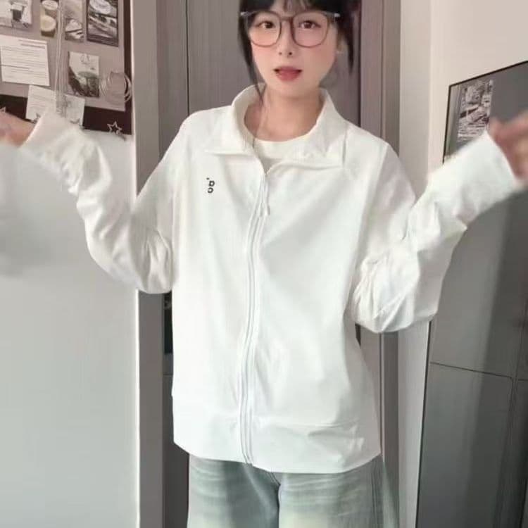 자수 원본 것 광저우 원단 화이트 얇고 가벼운 자외선 차단 의류 여성 여름 통기성 자외선 차단 복