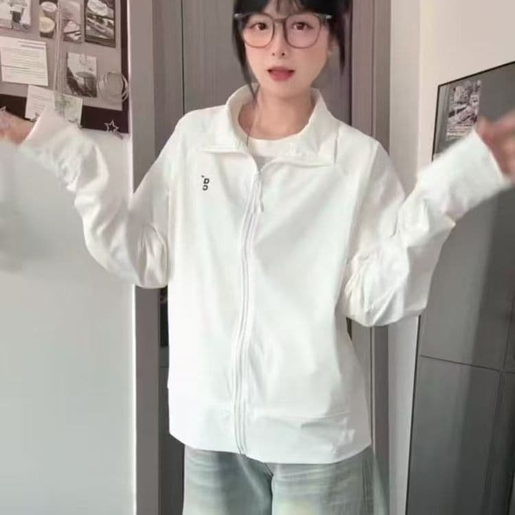 자수 원본 것 광저우 원단 화이트 얇고 가벼운 자외선 차단 의류 여성 여름 통기성 자외선 차단 복 상세 이미지 1