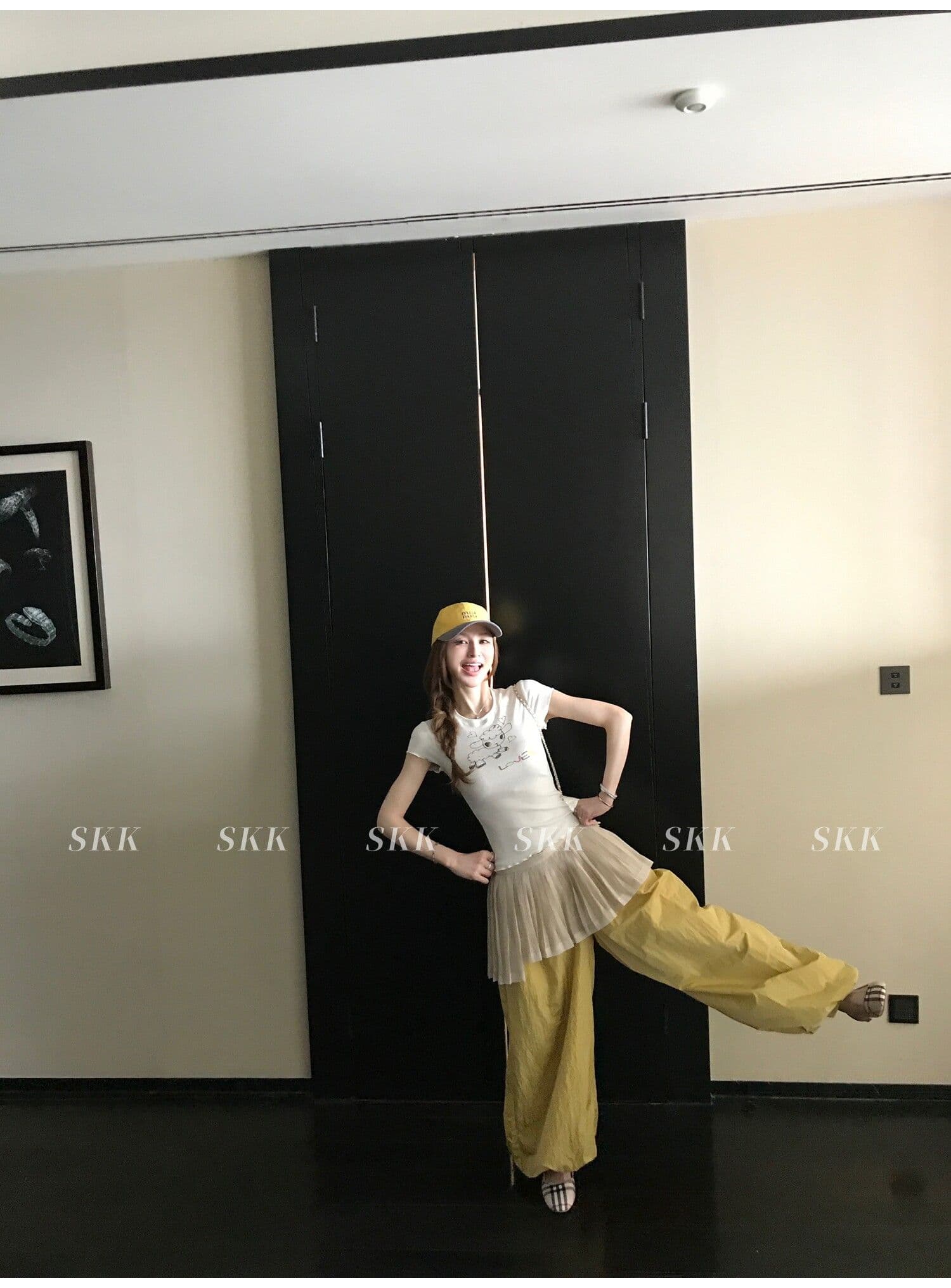 sk1ms 부활절 t 신선함 밝은 봄 여름 색상 순수한 욕망 느긋한 어린 양 프린트 하트 어두운 꽃 레이스 티셔츠 상세 이미지 22