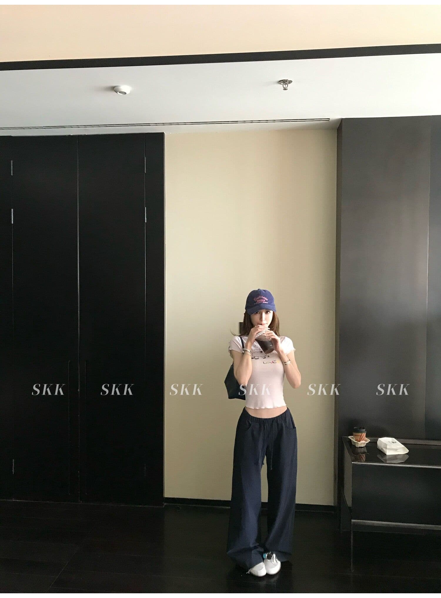sk1ms 부활절 t 신선함 밝은 봄 여름 색상 순수한 욕망 느긋한 어린 양 프린트 하트 어두운 꽃 레이스 티셔츠 상세 이미지 25