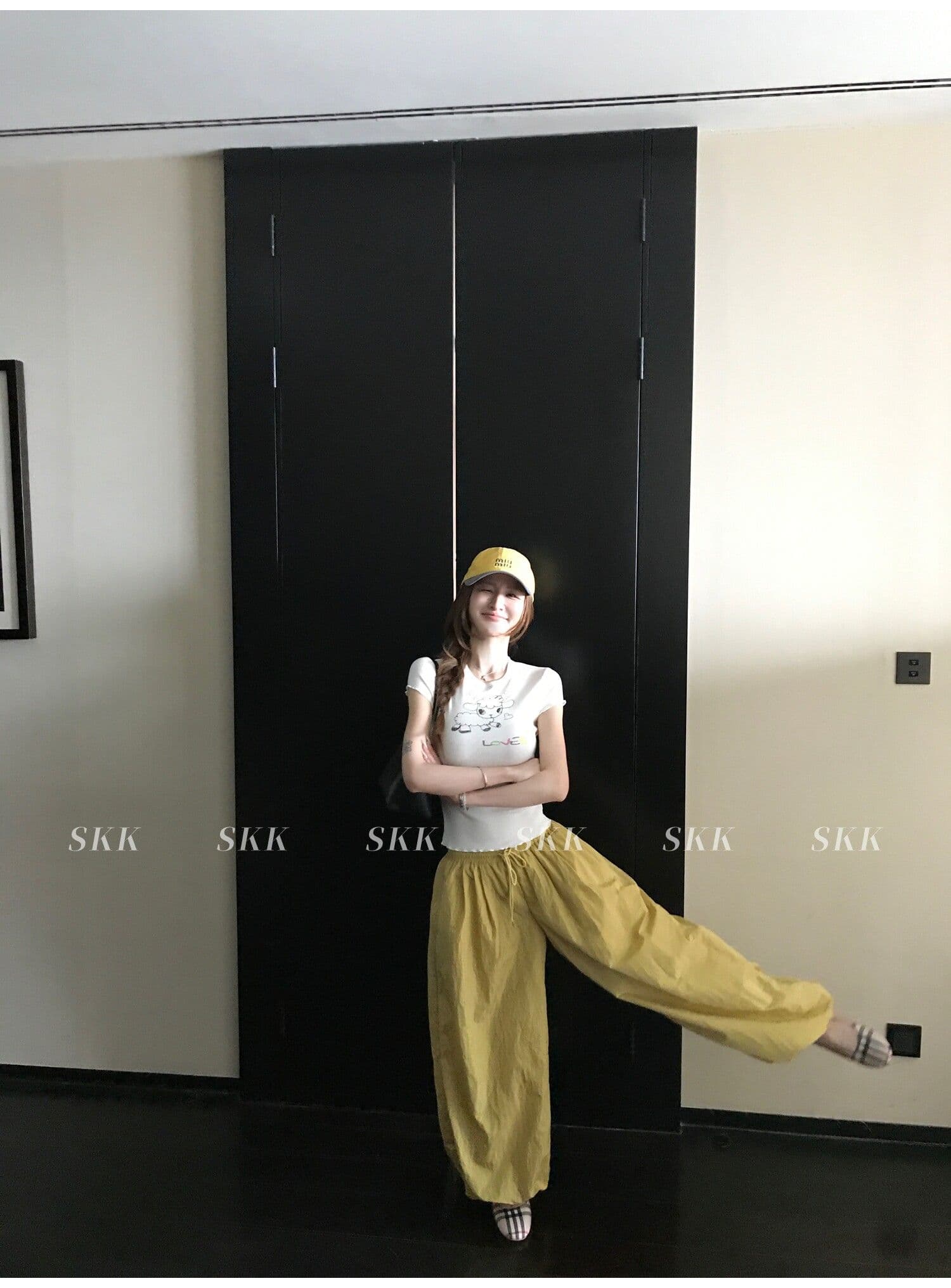 sk1ms 부활절 t 신선함 밝은 봄 여름 색상 순수한 욕망 느긋한 어린 양 프린트 하트 어두운 꽃 레이스 티셔츠 상세 이미지 28