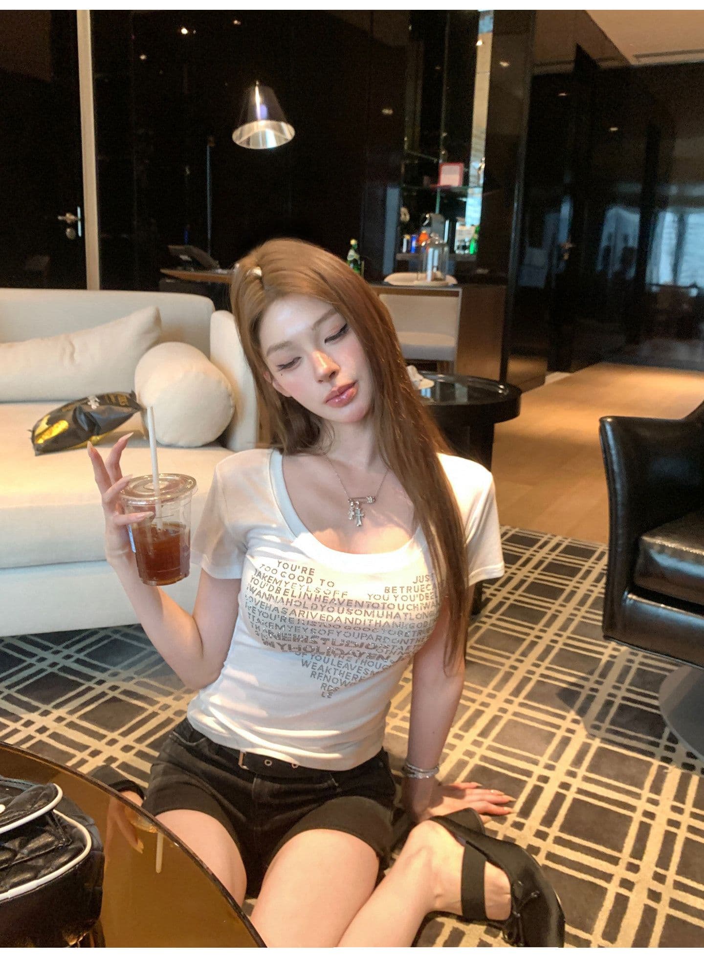 와 사고 방식 사람들 면 260 그램 이후 패키지 칼라 보안 버클 반팔 몸매 가꾸기 맨위 핫픽스 u 칼라 티셔츠 새로운 상세 이미지 4