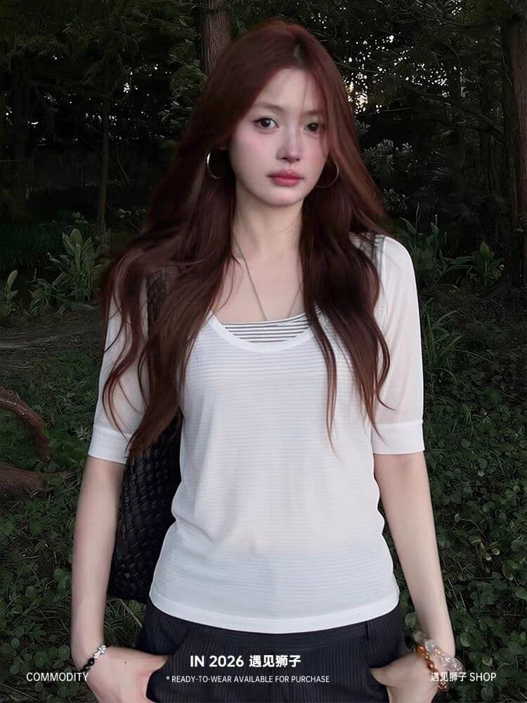 라이 경기 서울 160 그램 원본 컬러 짜임 기사 프랑스식 순수한 욕망 바람 마이크로 ~을 통해 자외선 차단 블라우스 투피스 세트