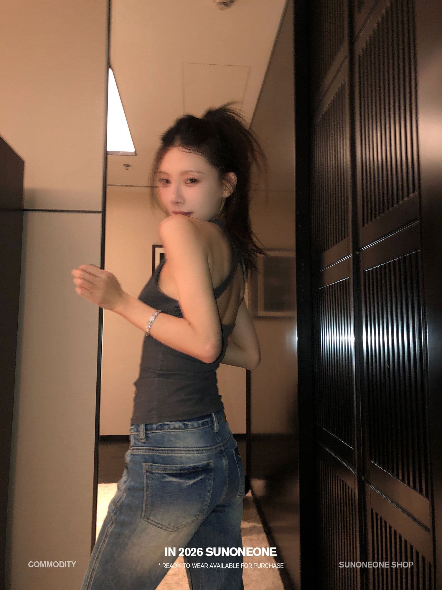 sunoneone 수 있습니다. 조정 V넥 몸매 가꾸기 풀오버 징 캐미솔 여름 아메리칸 핫걸 얇은 스타일 맨위 상세 이미지 14