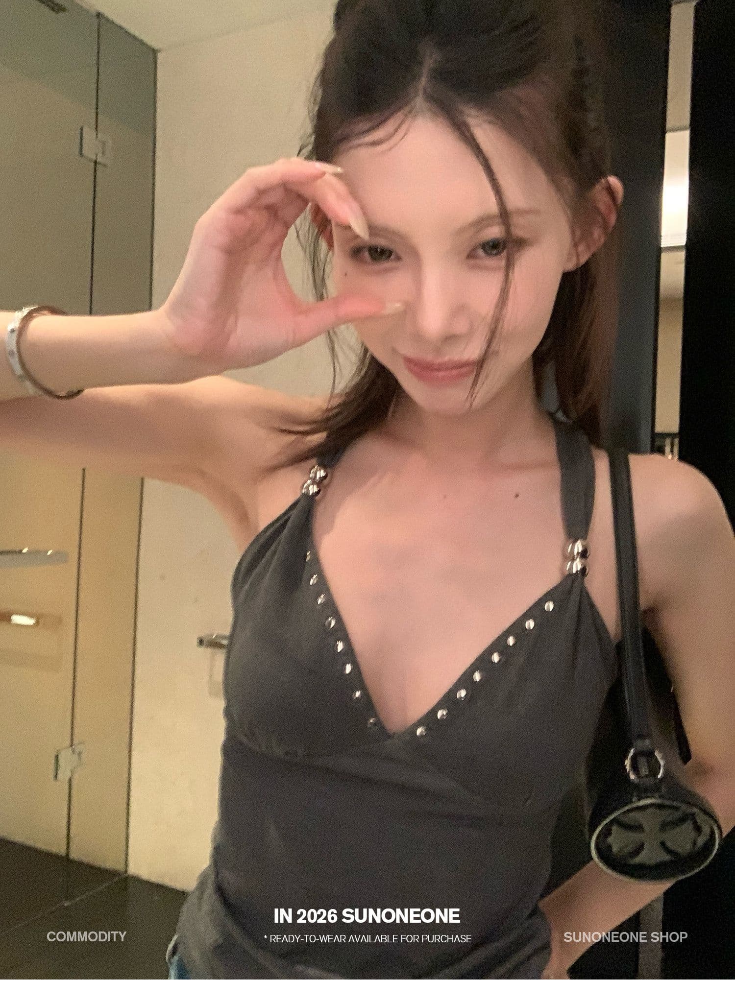 sunoneone 수 있습니다. 조정 V넥 몸매 가꾸기 풀오버 징 캐미솔 여름 아메리칸 핫걸 얇은 스타일 맨위 상세 이미지 18