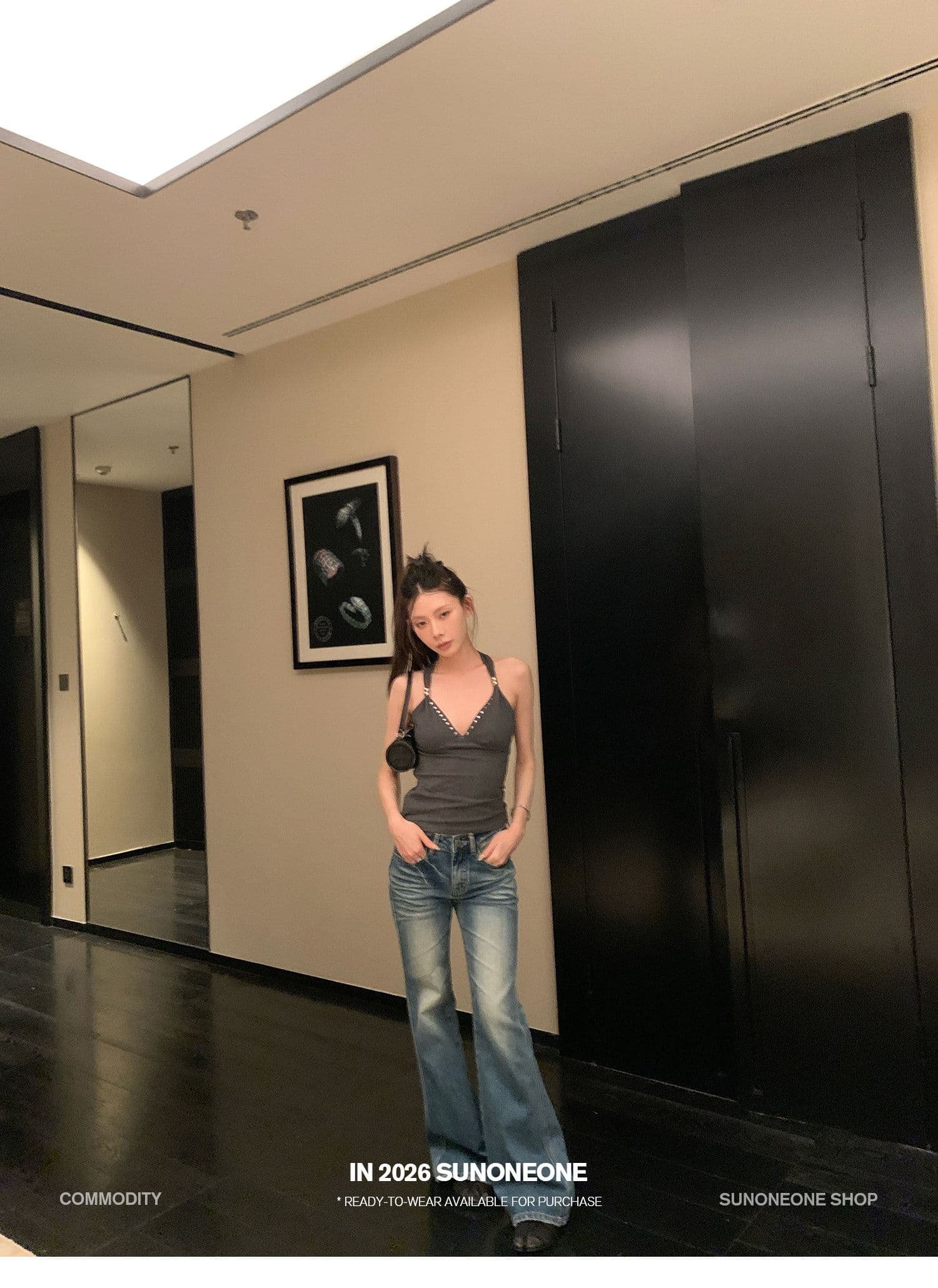 sunoneone 수 있습니다. 조정 V넥 몸매 가꾸기 풀오버 징 캐미솔 여름 아메리칸 핫걸 얇은 스타일 맨위 상세 이미지 37