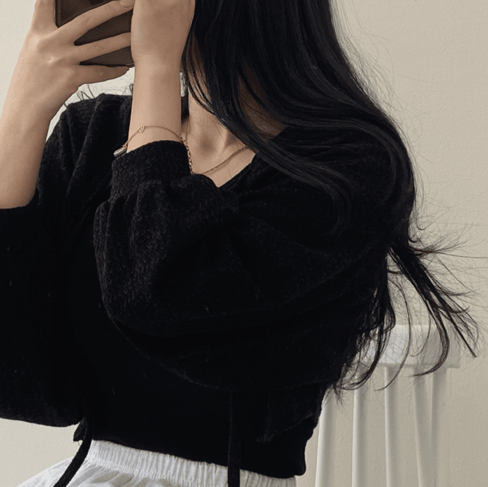여름 태양 보호 셔츠 작은 대중 다용도 스트랩 벌룬 소매 쇼트 스타일 얇은 스타일 오픈 가디건 여성 코트 에어컨 셔츠 상세 이미지 11