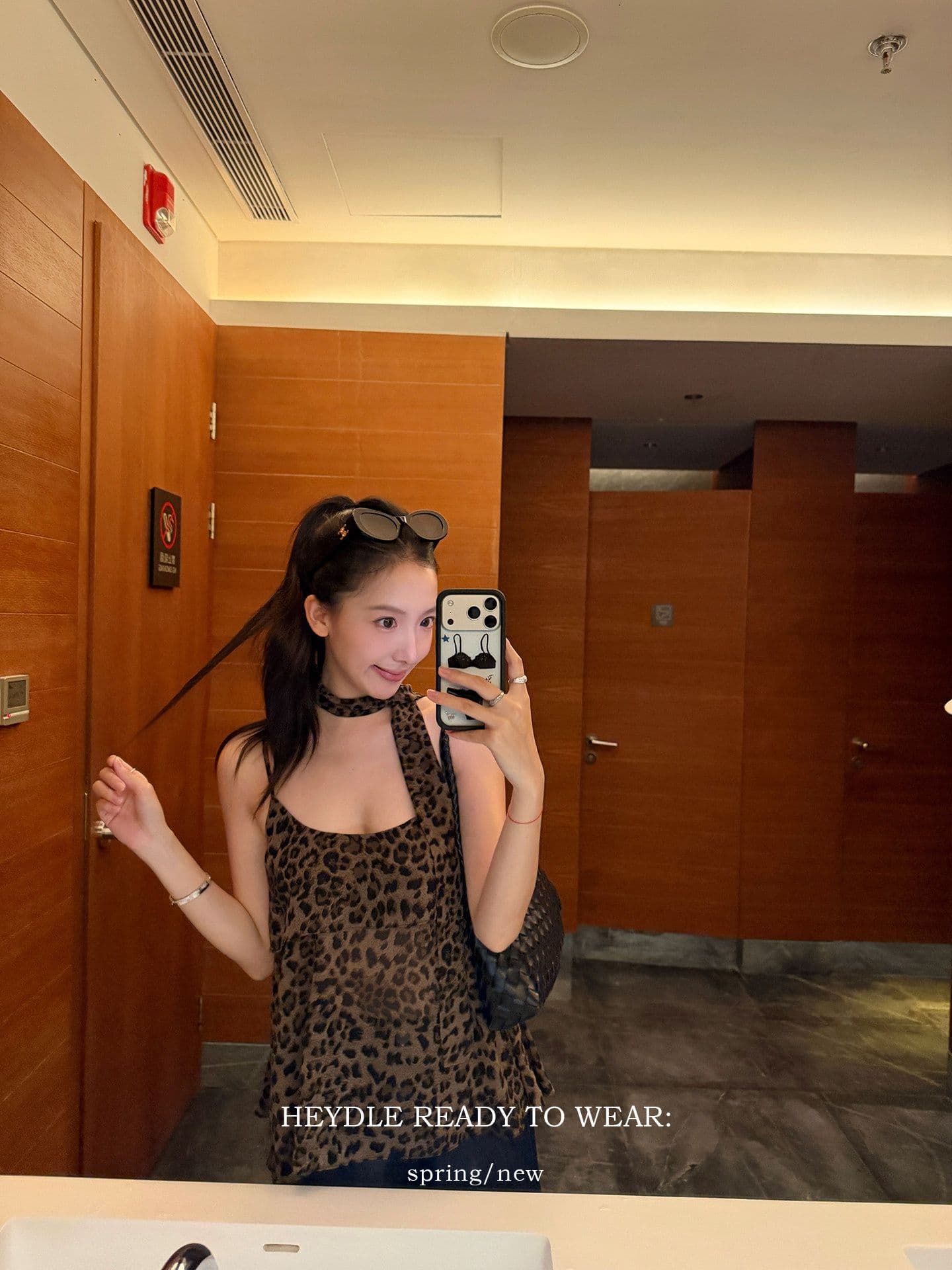 레오파드 무늬 핫걸 세련된 분위기 센스 슬림해 보이는 행침 목 리본 슬립 여성 여름 섹시함 민소매 허리 수축 맨위 조끼 이미지 2