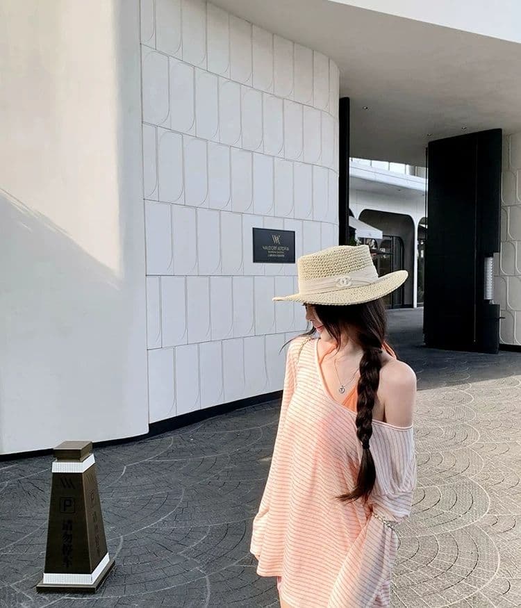 한국 스타일 순수한 욕망 바람 스트라이프 자외선 차단 블라우스 긴팔 티셔츠 여성 디자인 센스 작은 대중 캐미솔 투피스 세트 맨위 상세 이미지 3