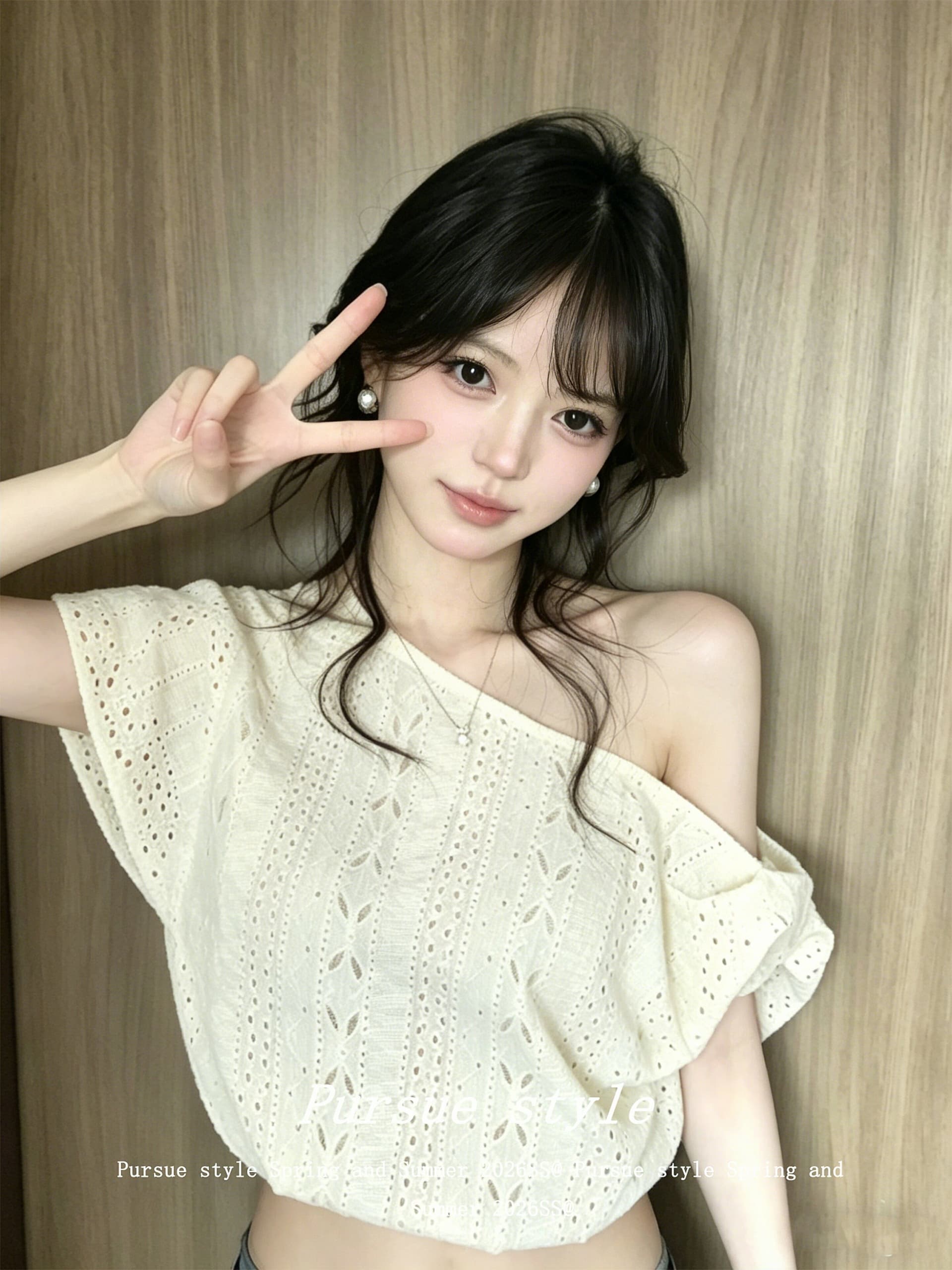 여성의 아파트 꿀 비스듬한 얼라이언스 한 부서 비스듬한 어깨 티셔츠 여성 여름 자카드 자수 비틀림 반팔 디자인 센스 오프숄더 맨위 이미지 4