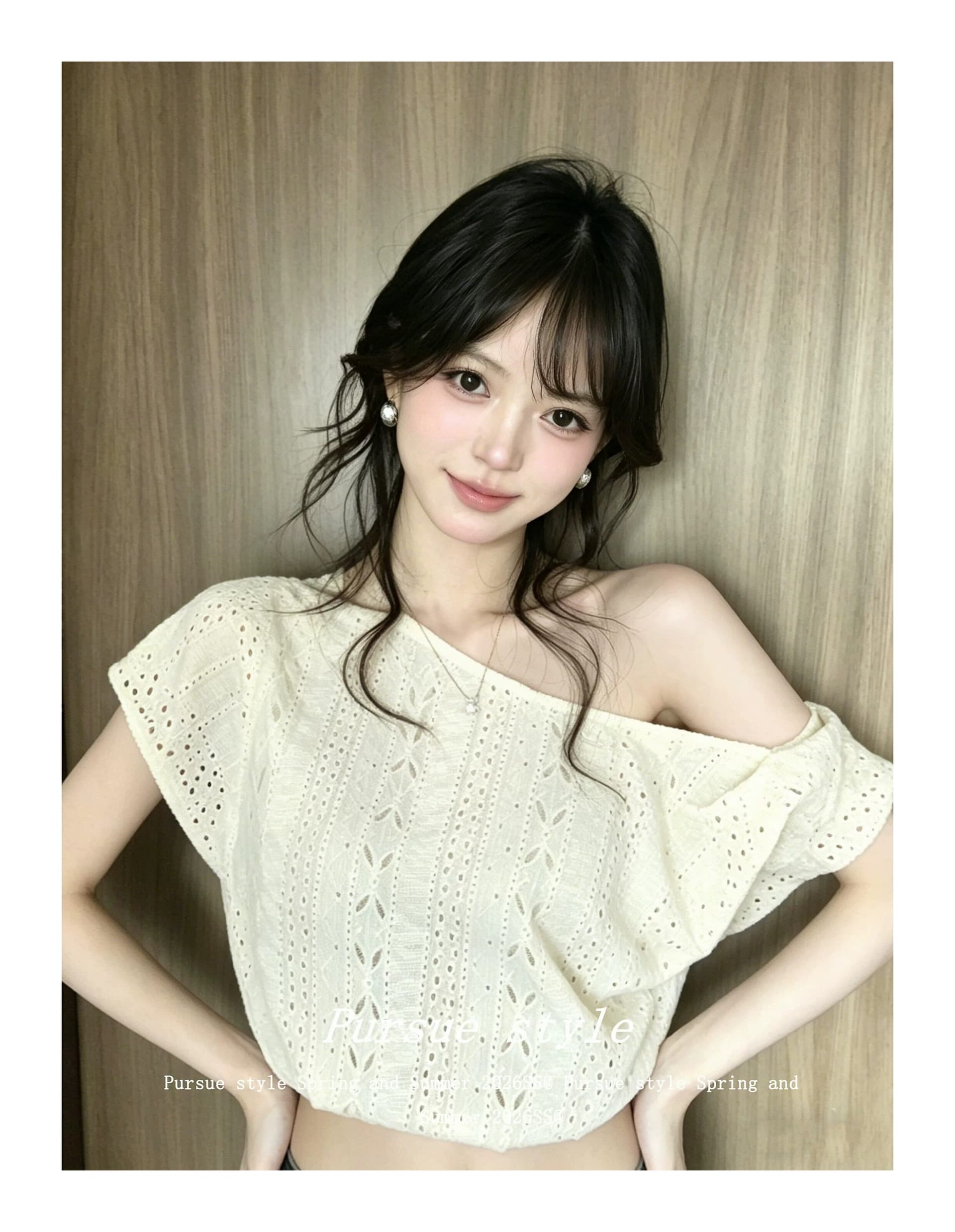 여성의 아파트 꿀 비스듬한 얼라이언스 한 부서 비스듬한 어깨 티셔츠 여성 여름 자카드 자수 비틀림 반팔 디자인 센스 오프숄더 맨위 상세 이미지 8
