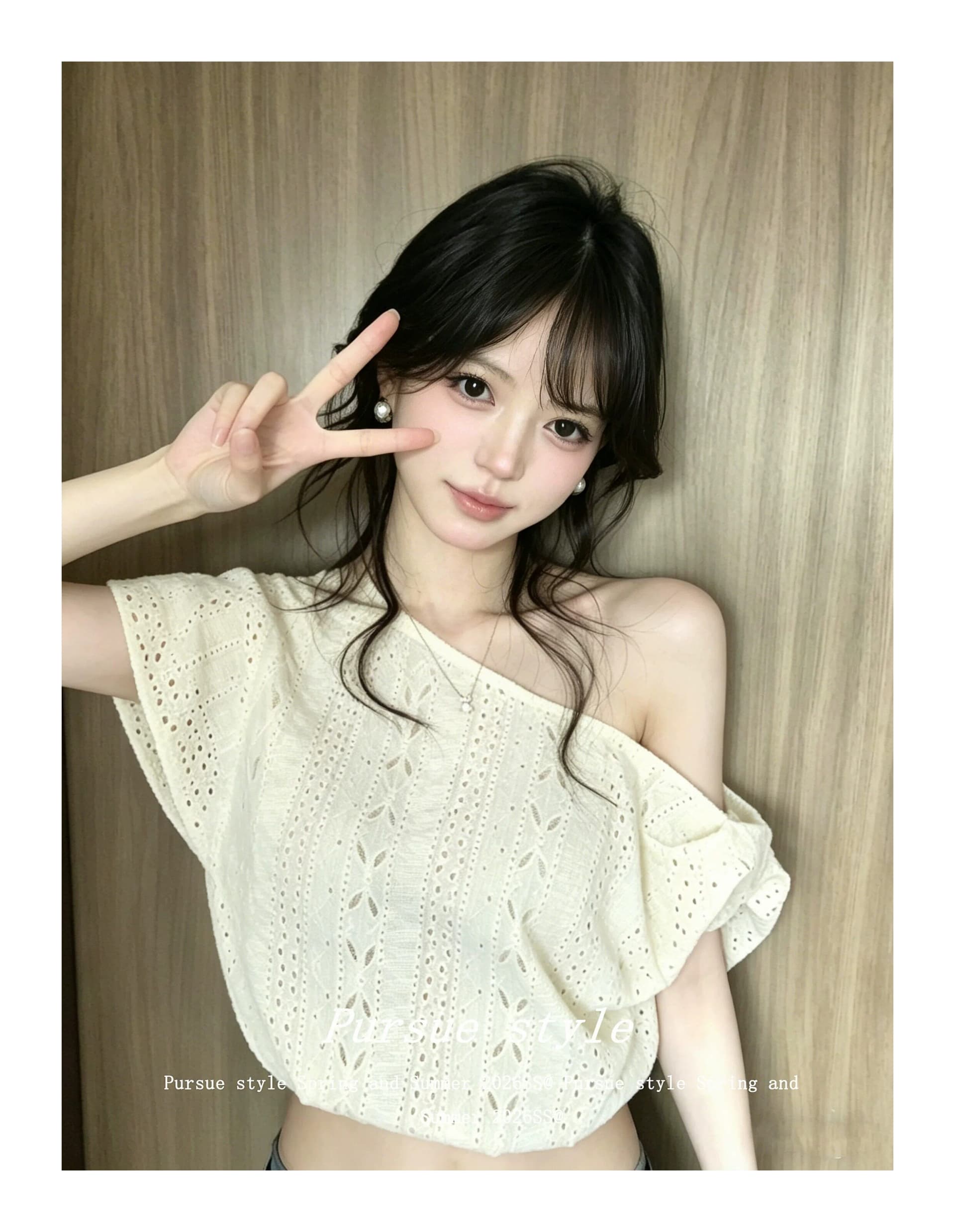 여성의 아파트 꿀 비스듬한 얼라이언스 한 부서 비스듬한 어깨 티셔츠 여성 여름 자카드 자수 비틀림 반팔 디자인 센스 오프숄더 맨위 상세 이미지 9