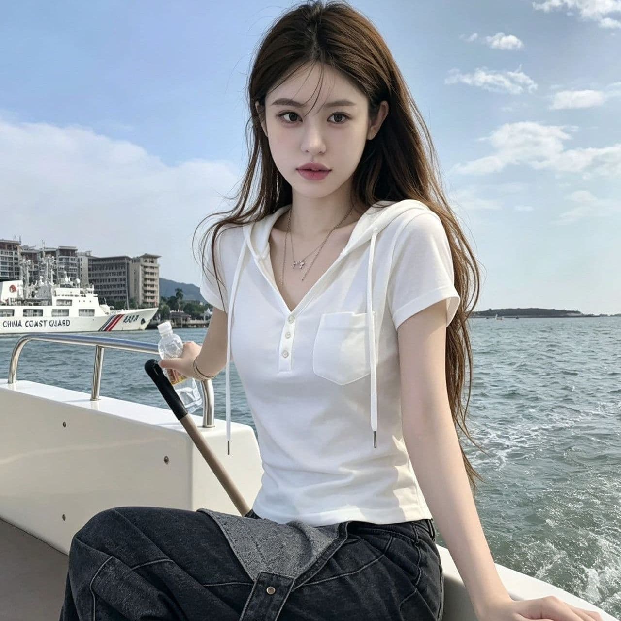 260 그램 사람들 면 1 1 후드 V넥 반팔 티셔츠 여성 의류 여름 얇은 스타일 맨위