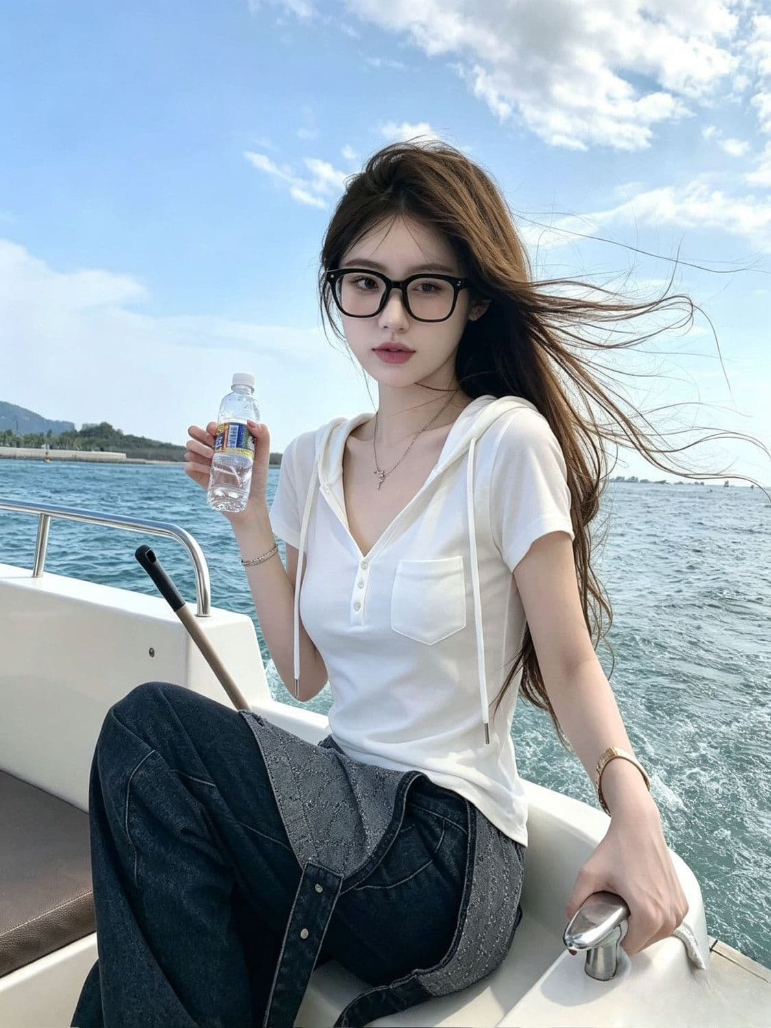 260 그램 사람들 면 1 1 후드 V넥 반팔 티셔츠 여성 의류 여름 얇은 스타일 맨위 상세 이미지 4