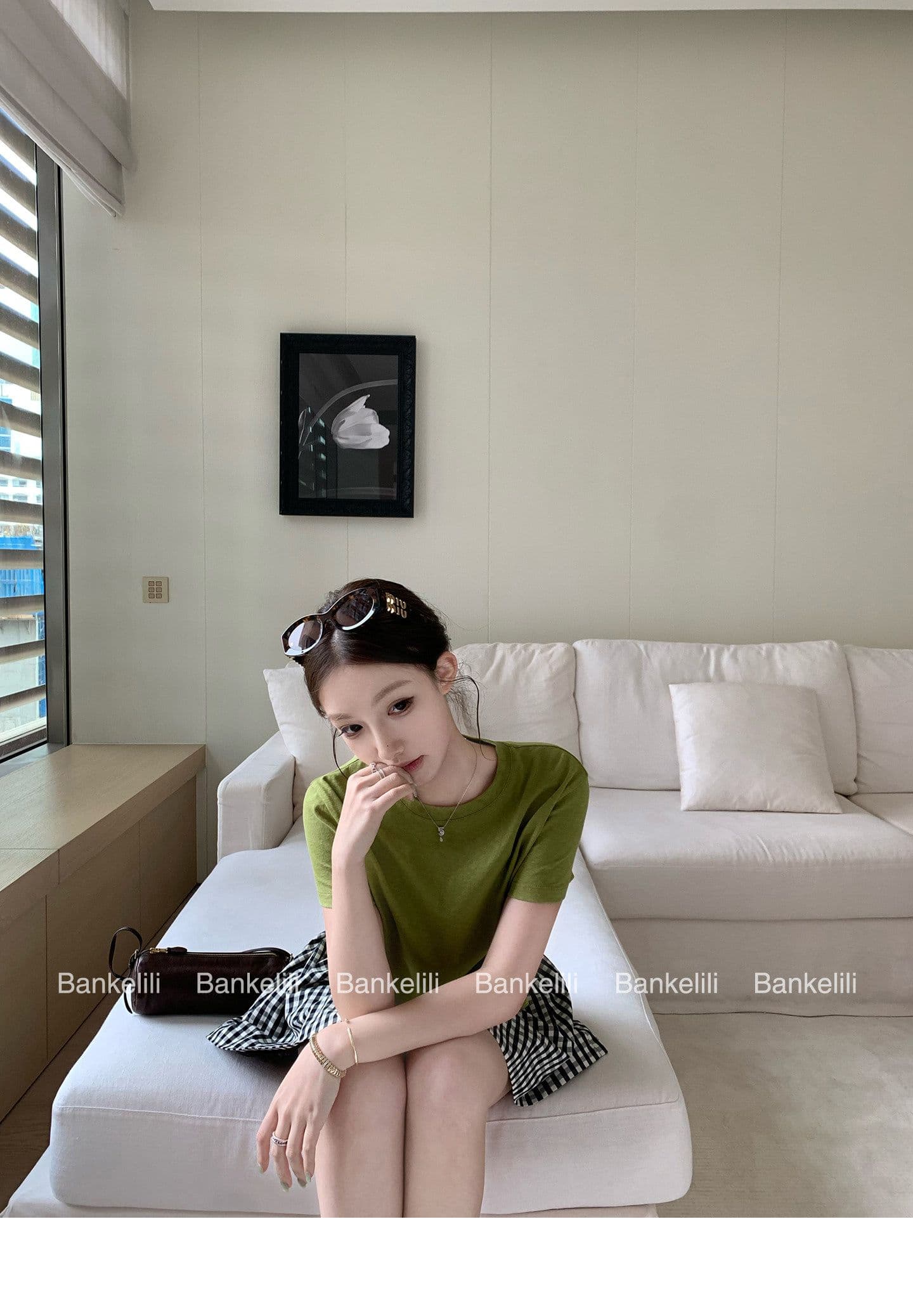 밤나무 코코아 bankelili 산소 miu 버전 천 골드 센스 레이스 레이스 티셔츠 슬림해 보이는 여성 상세 이미지 16