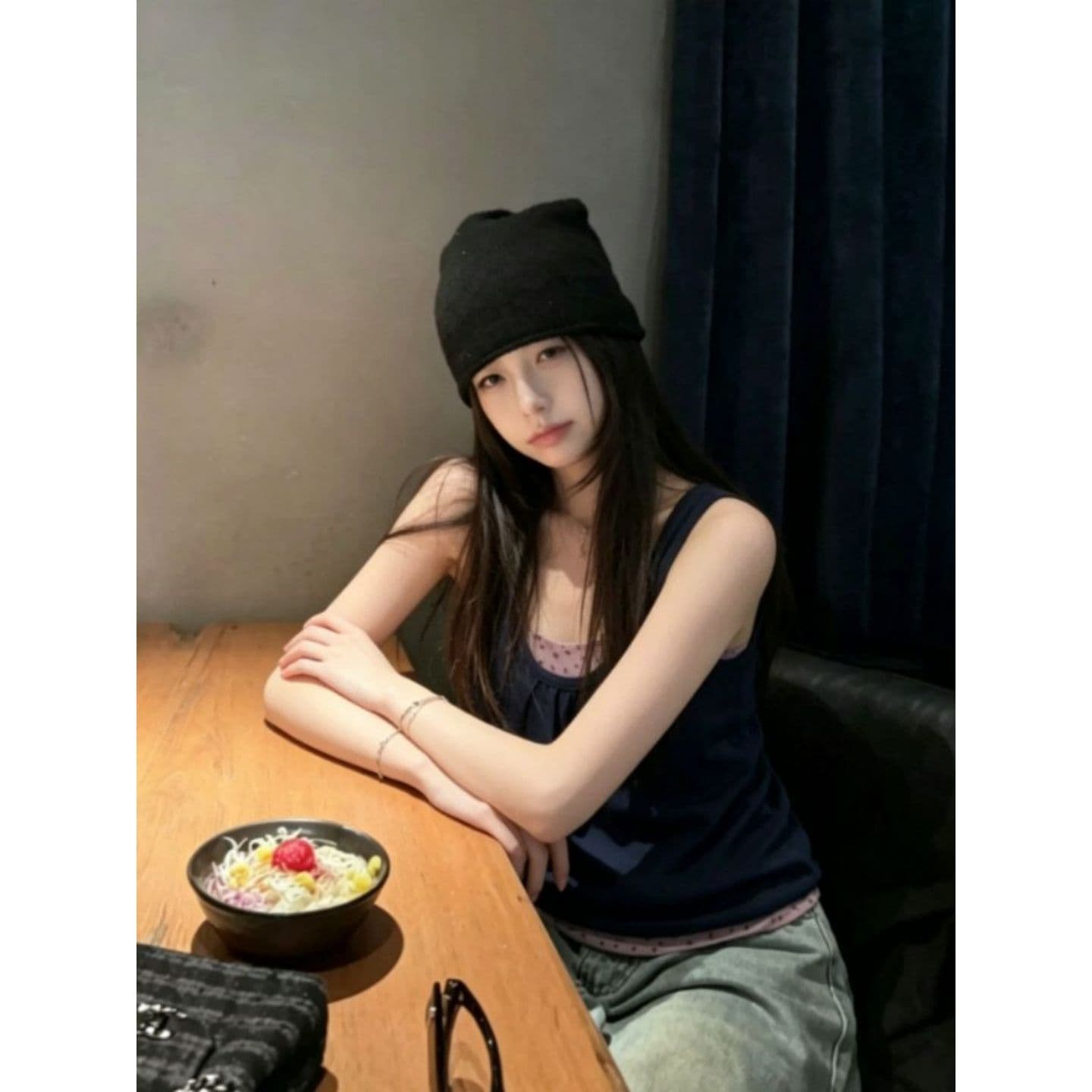 경관 그림 40 순면 리브 210 그램 1 1 여름 외출용 배색 패치워크 슬림해 보이는 몸매 가꾸기 슬립 상세 이미지 4