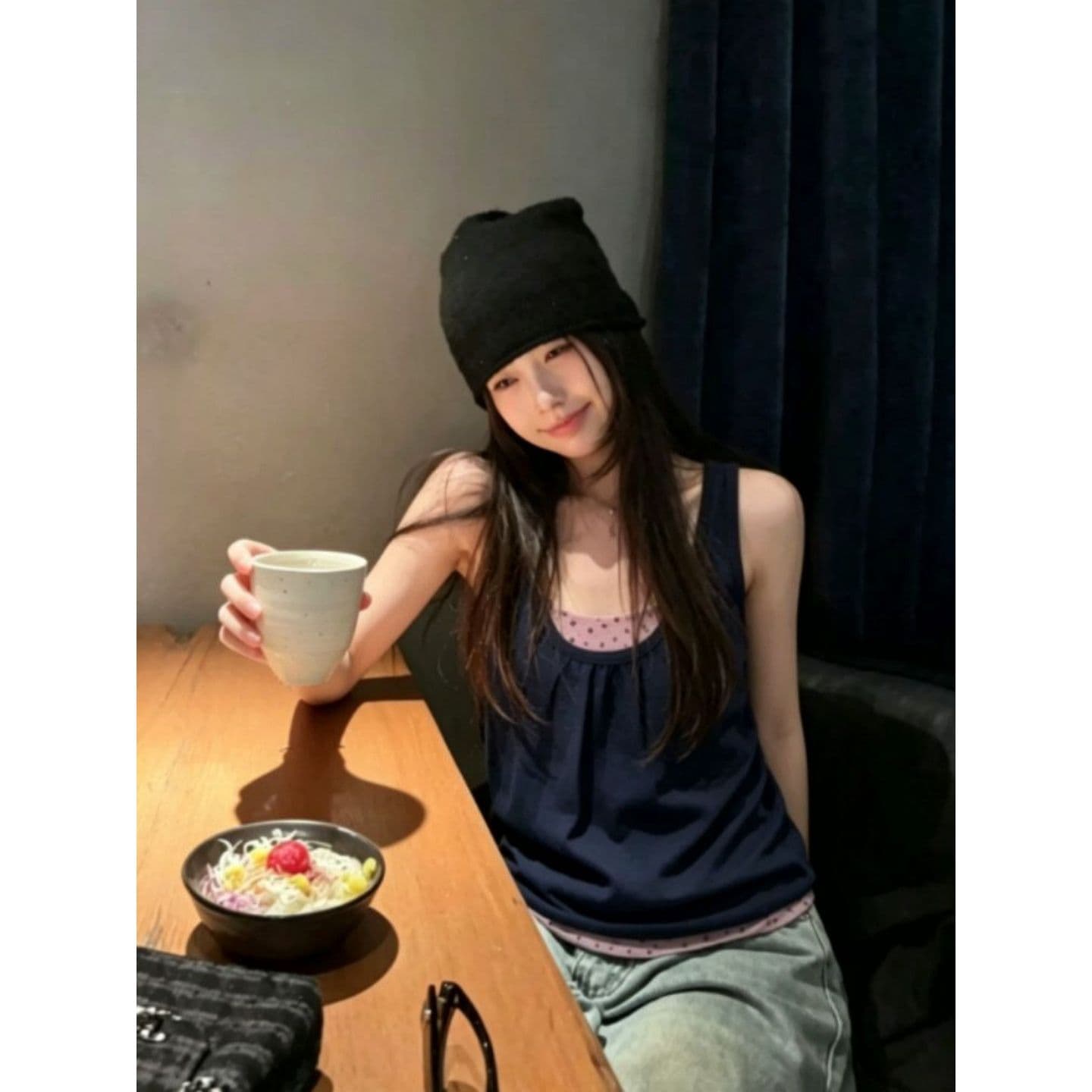 경관 그림 40 순면 리브 210 그램 1 1 여름 외출용 배색 패치워크 슬림해 보이는 몸매 가꾸기 슬립 상세 이미지 5