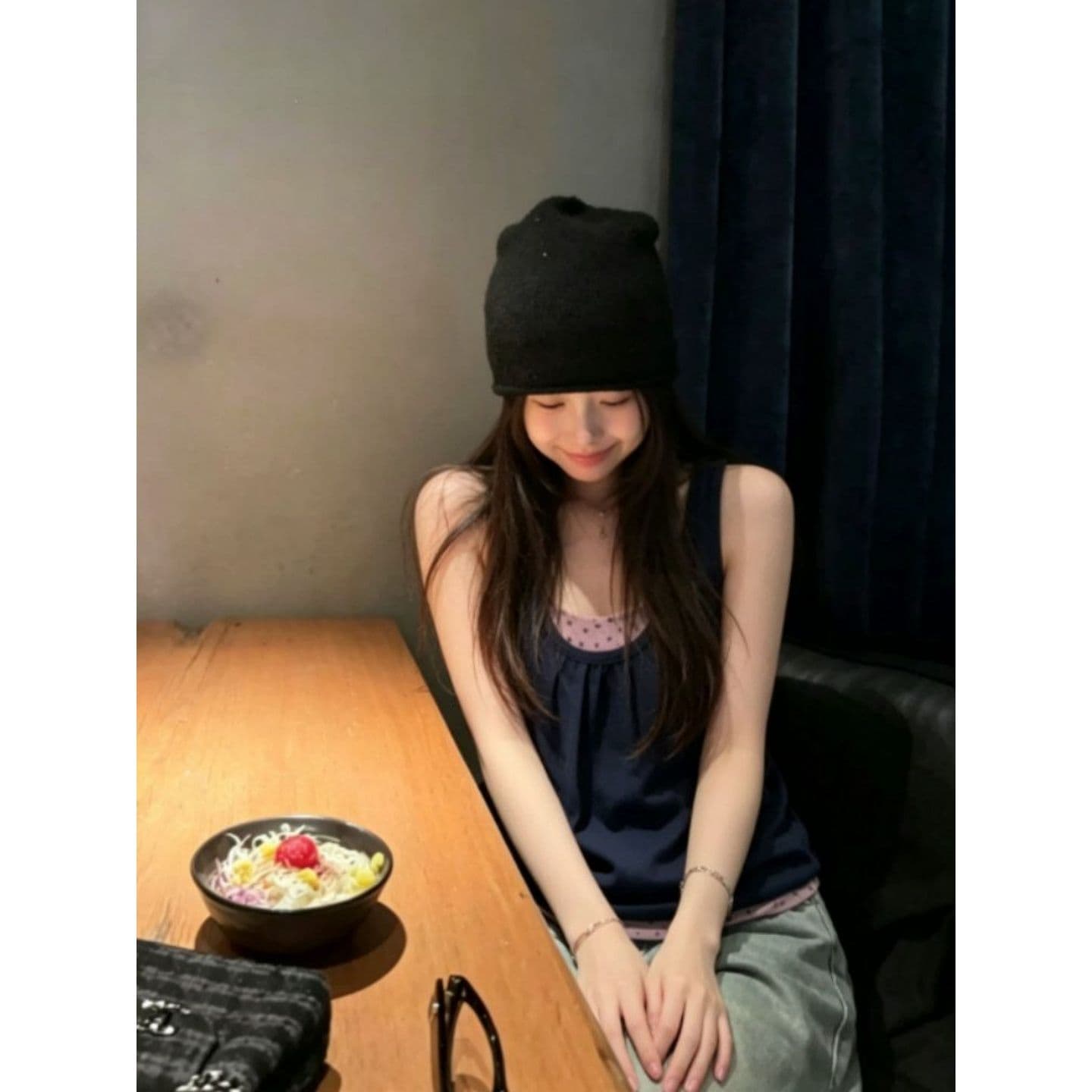 경관 그림 40 순면 리브 210 그램 1 1 여름 외출용 배색 패치워크 슬림해 보이는 몸매 가꾸기 슬립 상세 이미지 6